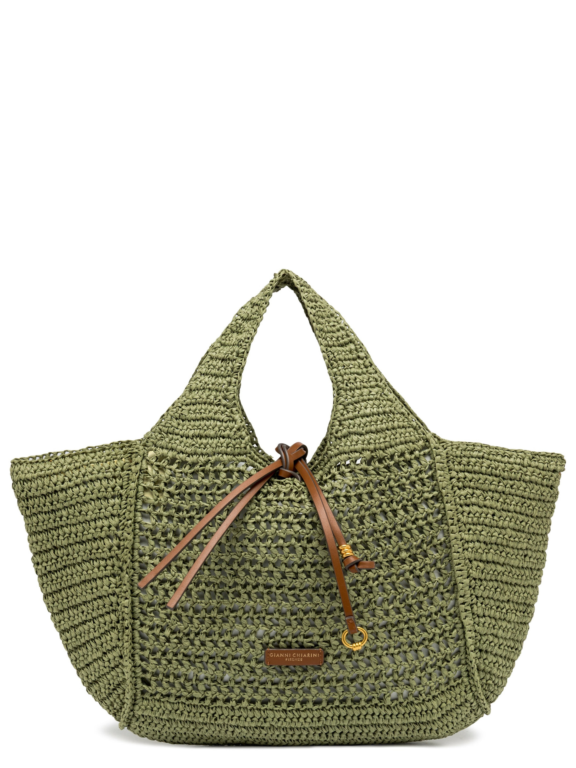 Borsa Gianni Chiarini Nefeli in paglia crochet verde