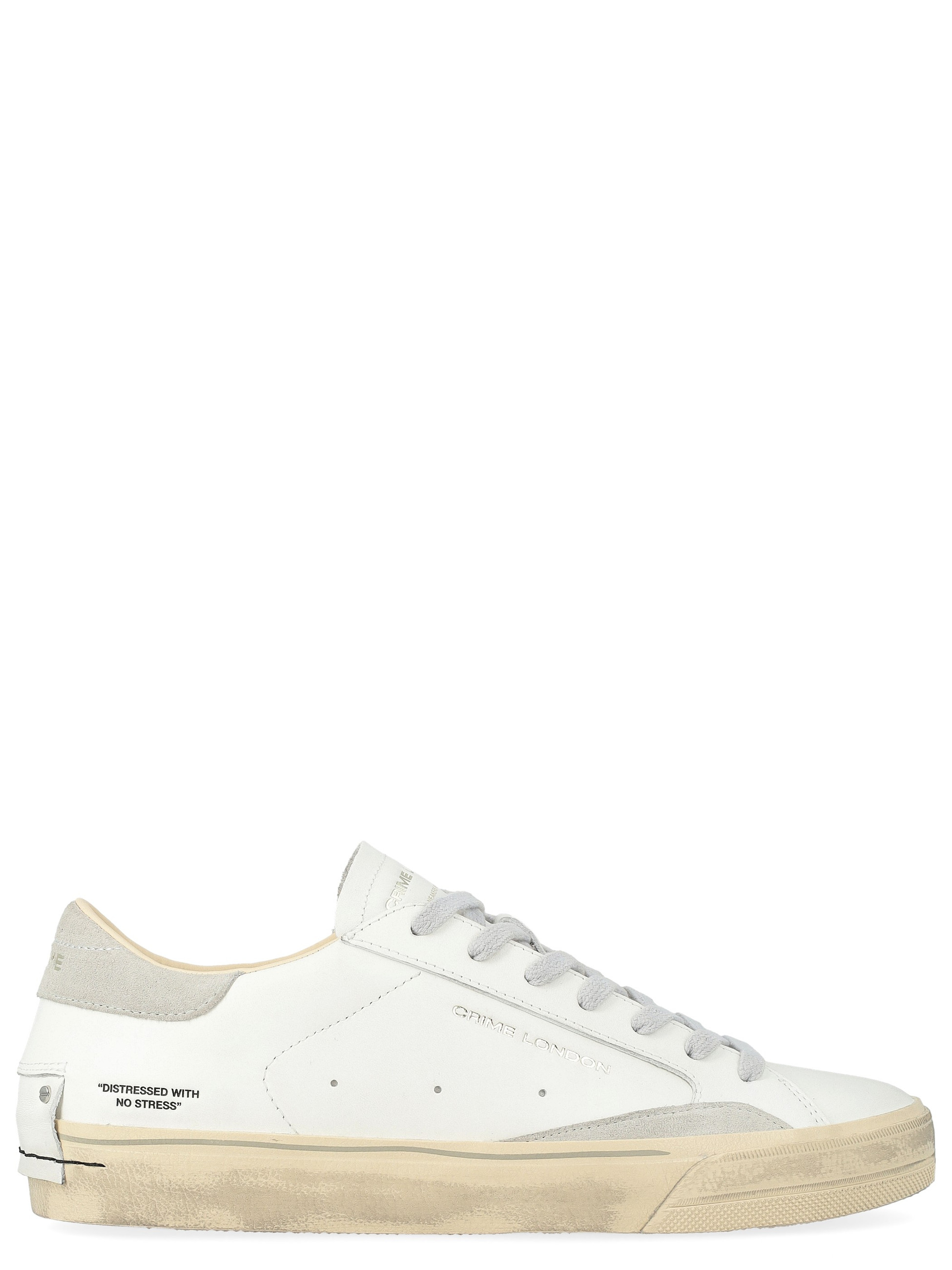 Sneaker Crime London 2.0 aus weißem und hellgrauem Leder