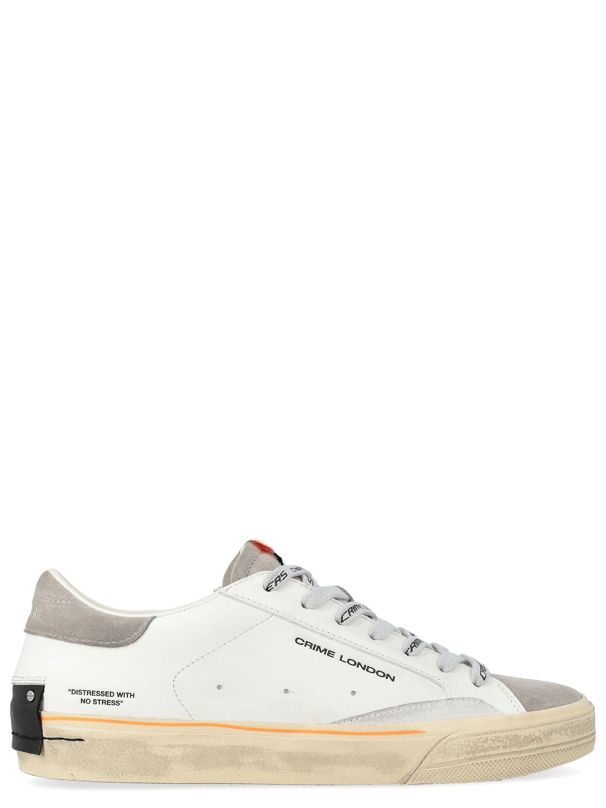 Sneaker Crime London 2.0 aus Leder und Wildleder in Weiß und Taupe