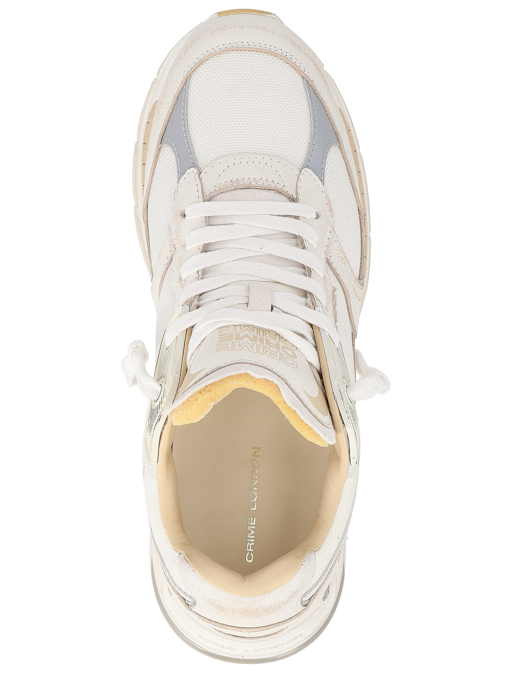 Crime London 9094 Sneakers in White Leather and Fabric | H-Brands