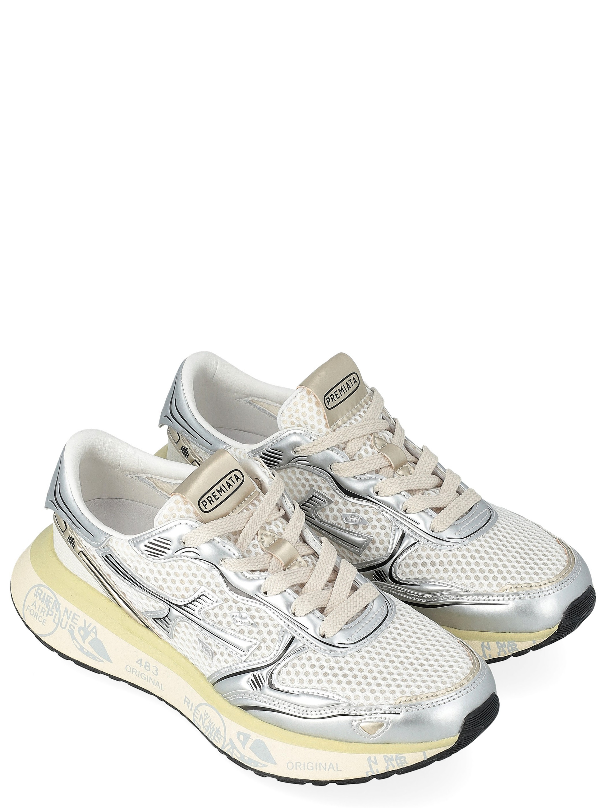 Sneaker Premiata Lauryn 8192 in tessuto e pelle argento | H-Brands