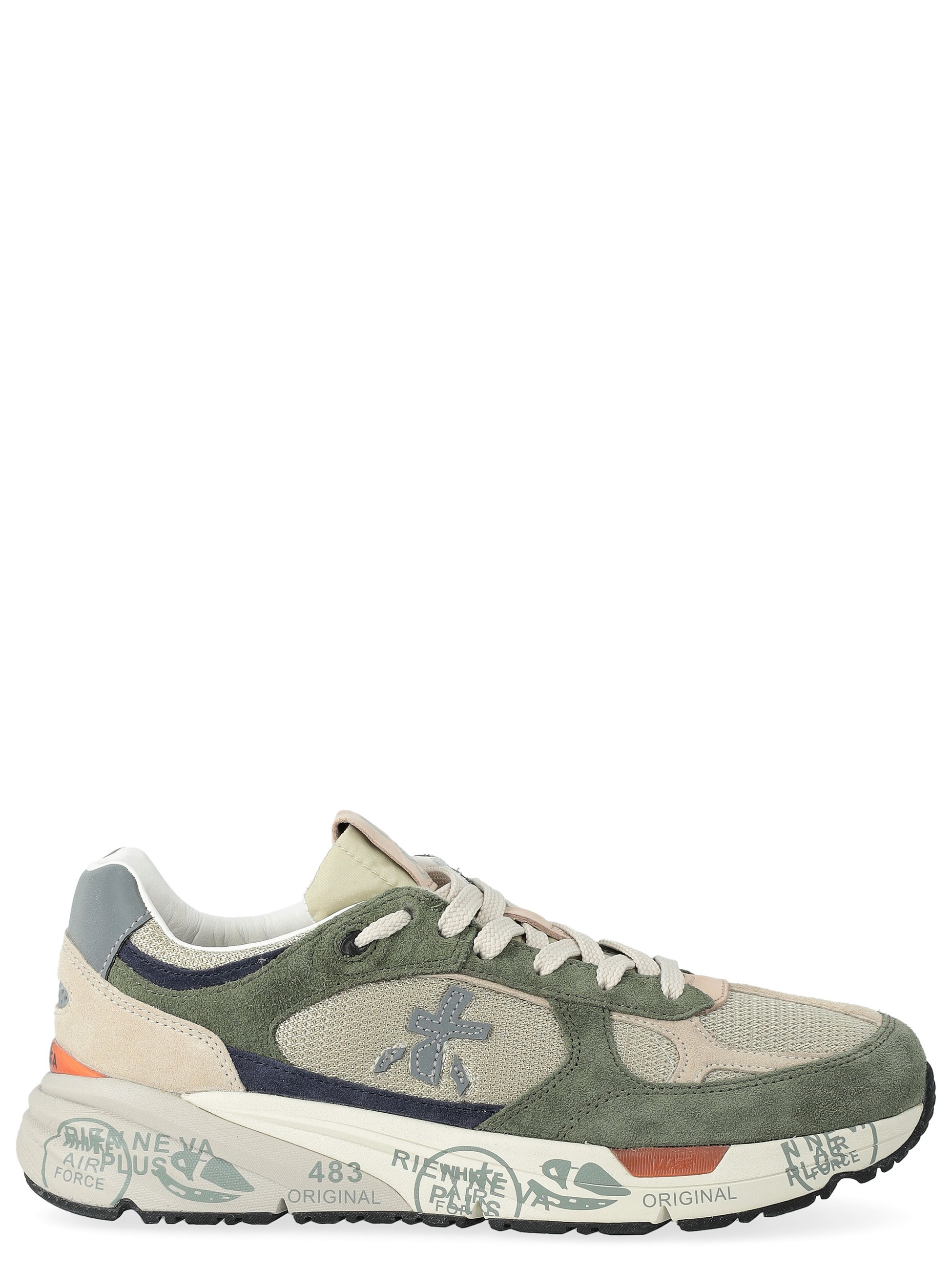 Premiata 8015 Sneakers in Technical Fabric and Green Suede | H-Brands