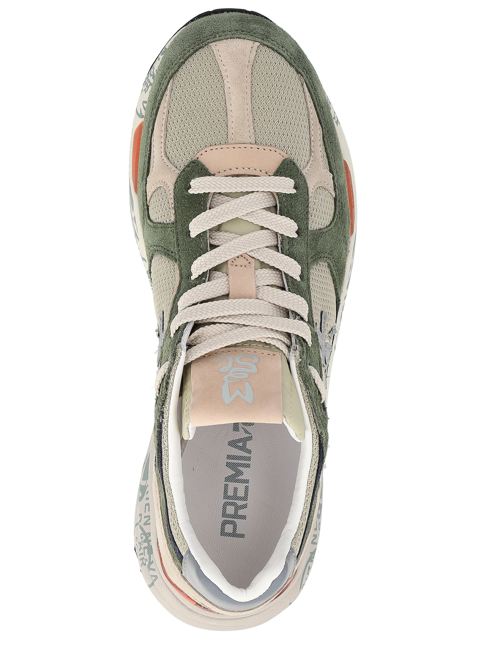 Premiata 8015 Sneakers in Technical Fabric and Green Suede | H-Brands