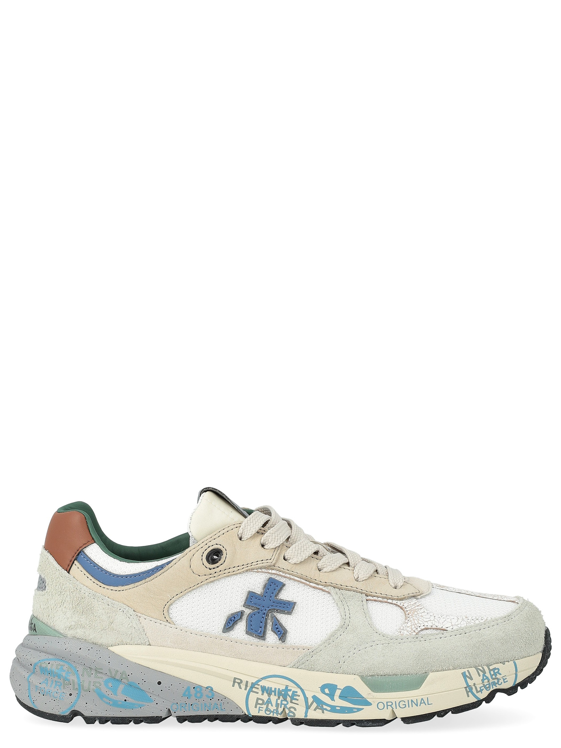 Sneaker Premiata Mase 8110 in tessuto tecnico e suede bianca 