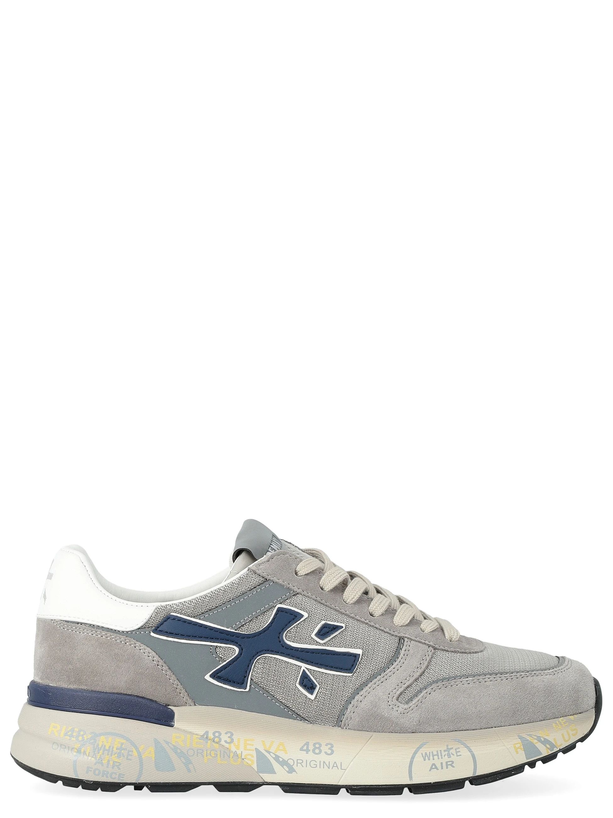 Sneaker Premiata Mick 8001 in tessuto e suede grigia