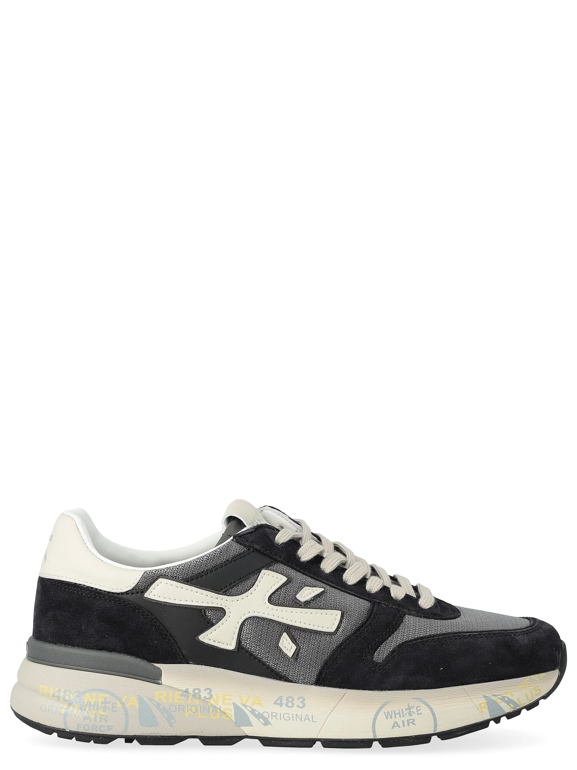 Sneaker Premiata Mick 8085 in tessuto e suede nera 