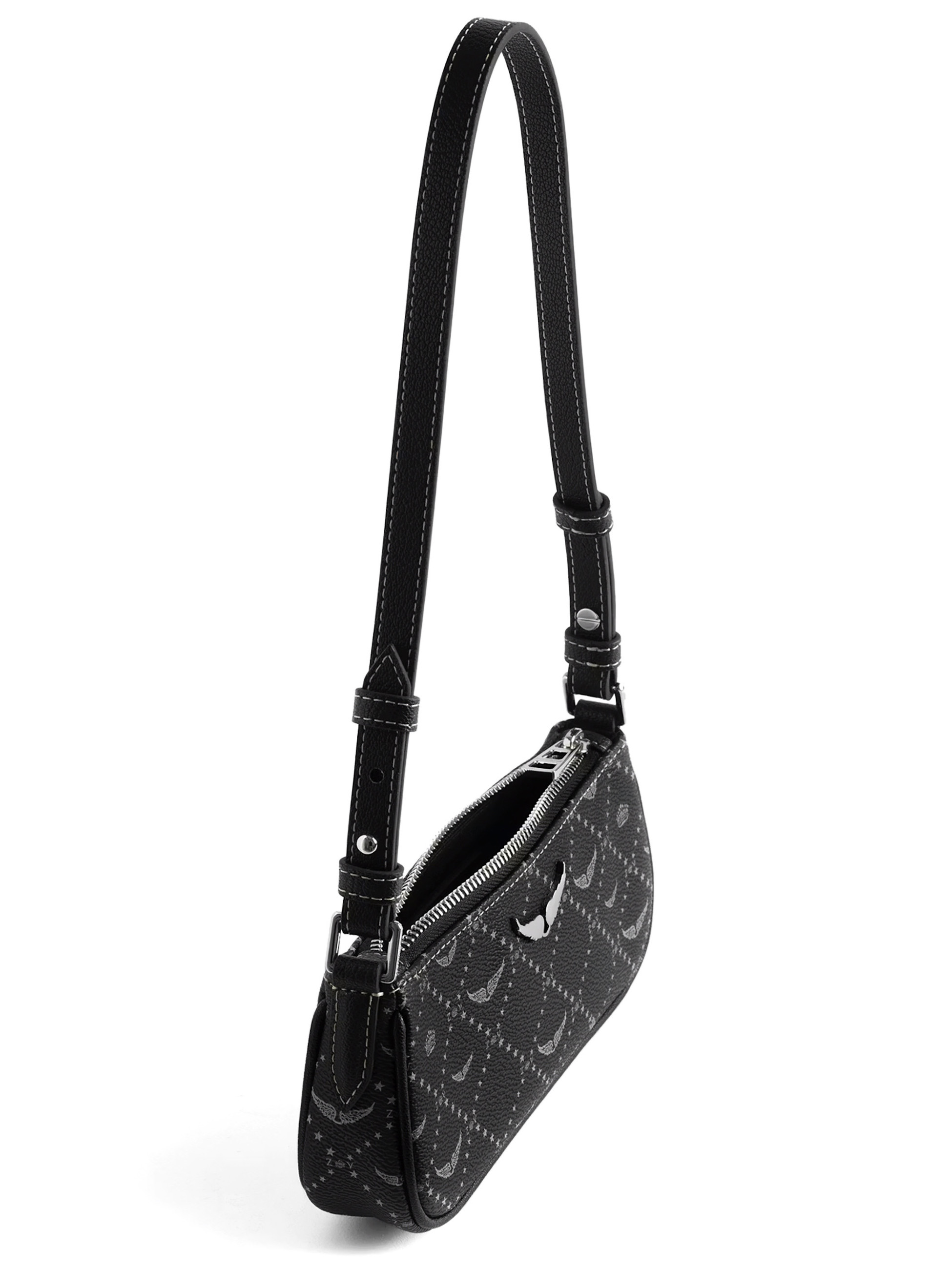Zadig&Voltaire Z Pocket Monogram Bag in Black Coated Canvas | H-Brands