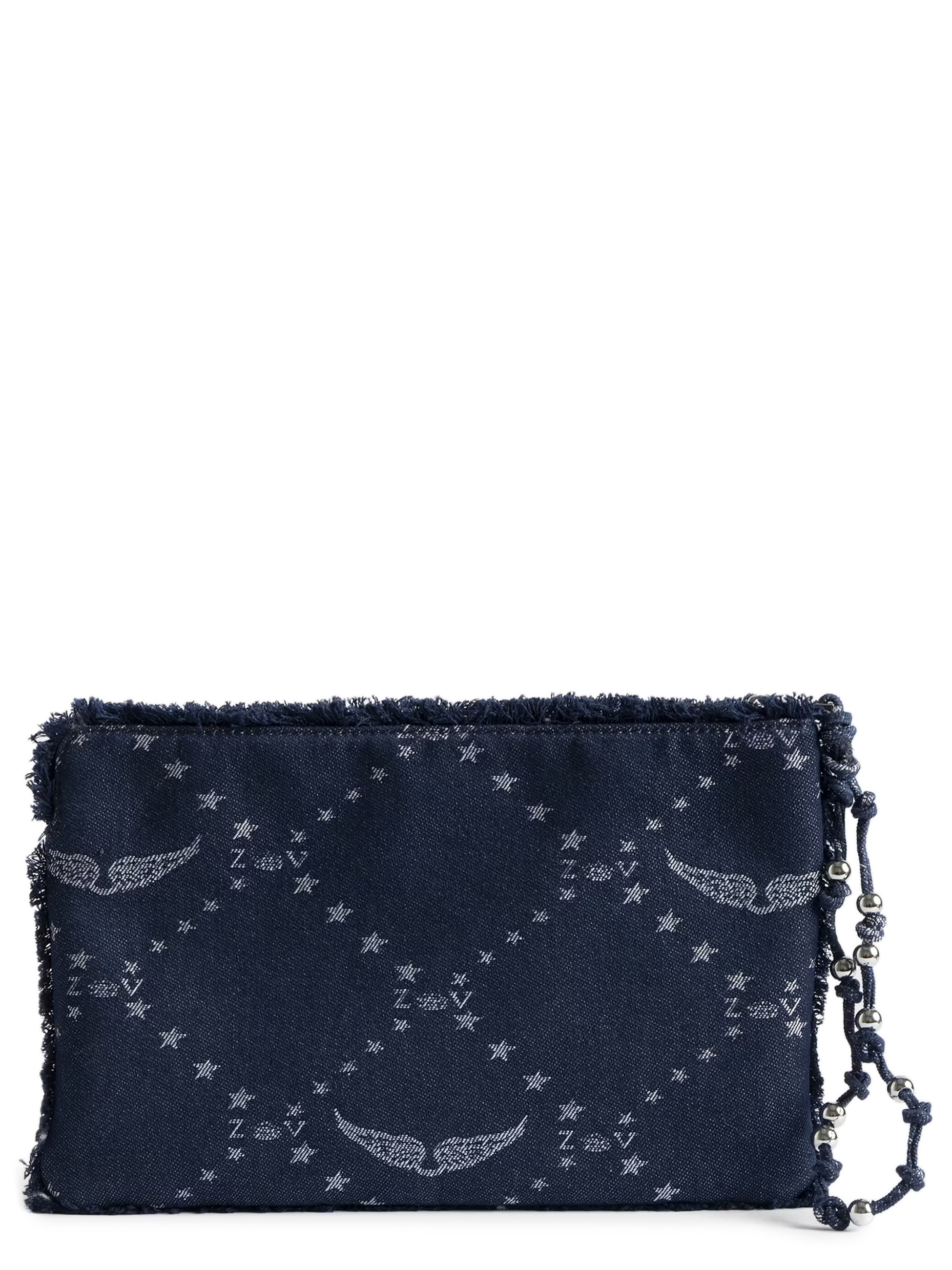 Pochette Zadig&Voltaire Angel in denim monogram blu