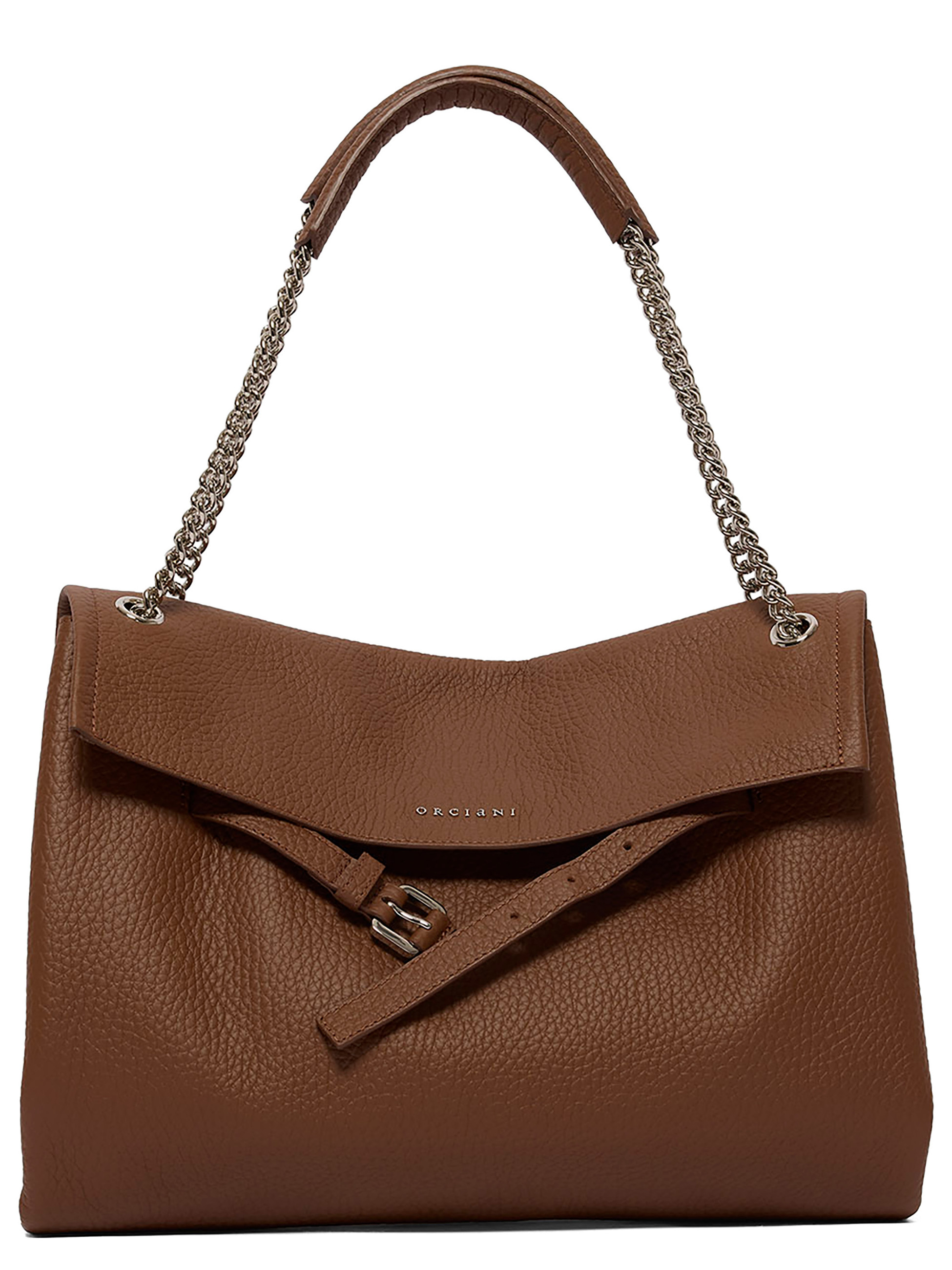 Borsa Orciani Venus Soft Midi in pelle martellata marrone