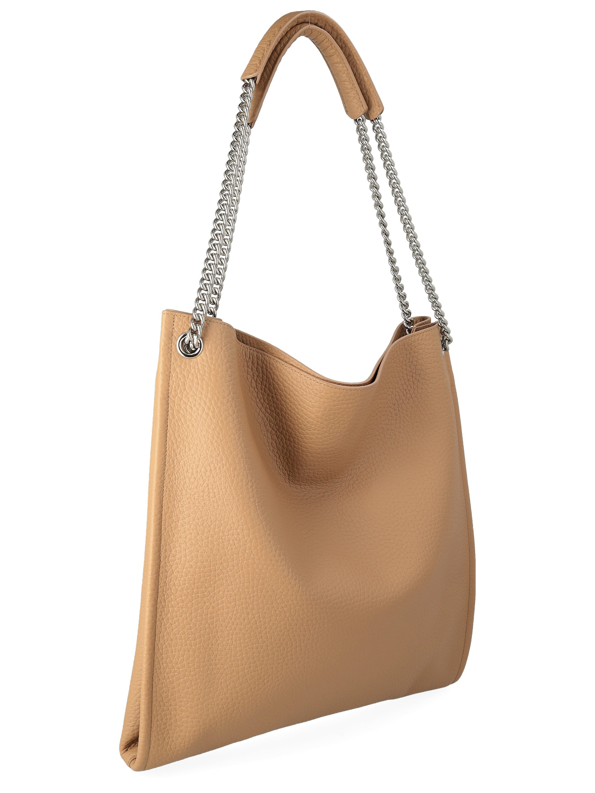 Orciani Hobo Soft Bag in biscuit-colored textured leather | H-Brands