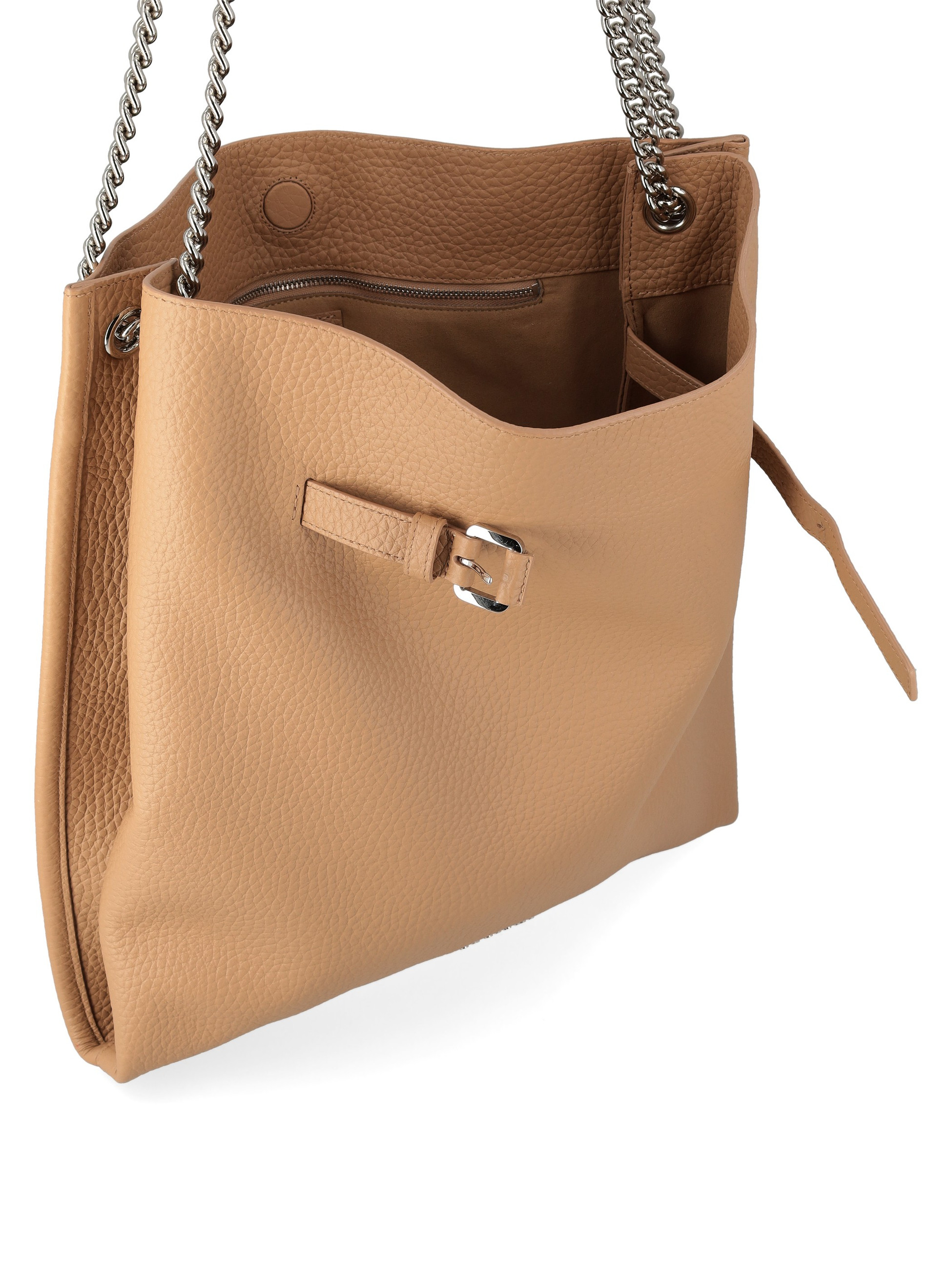 Orciani Hobo Soft Bag in biscuit-colored textured leather | H-Brands
