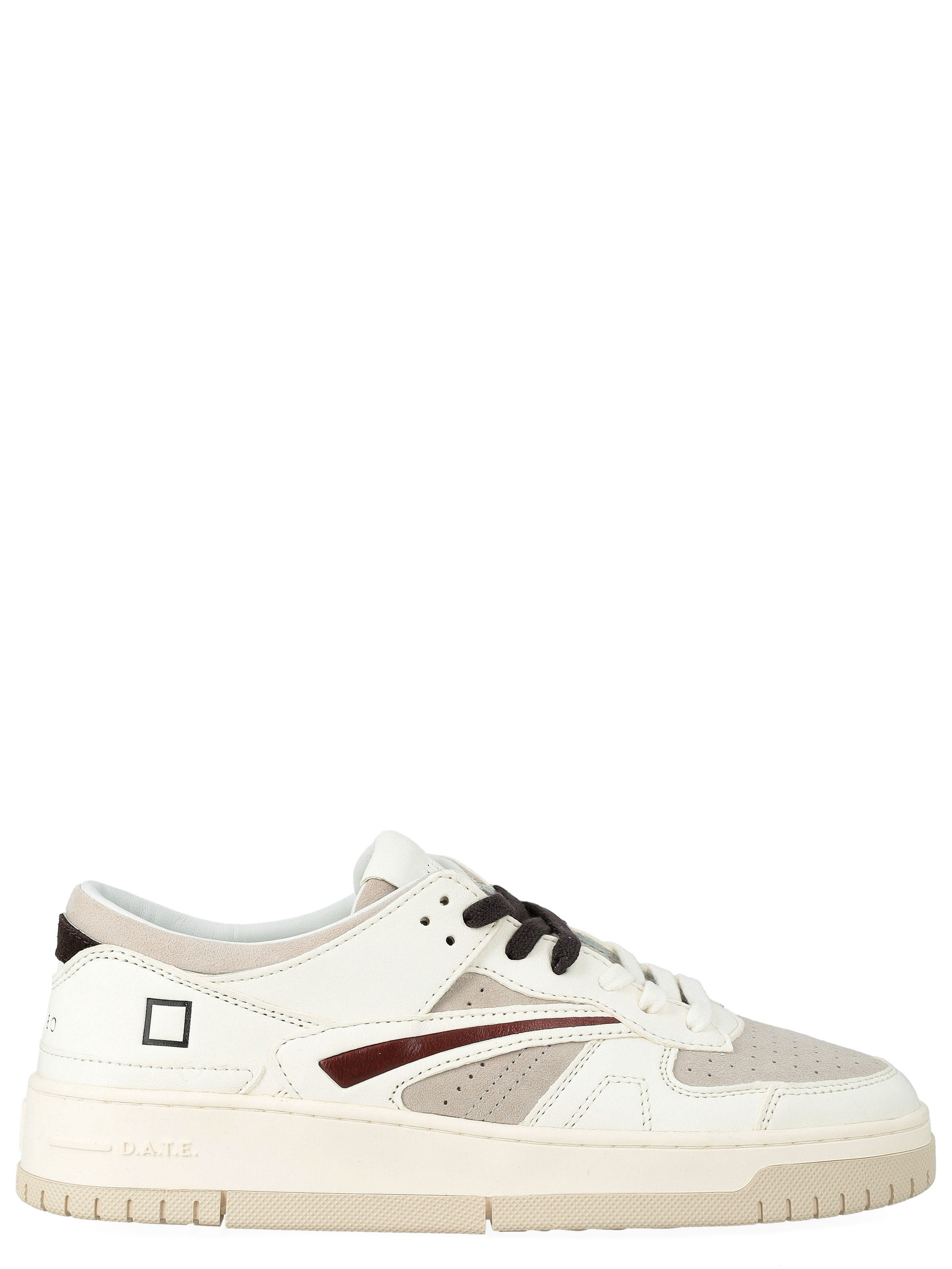 Zapatilla D.A.T.E. en piel y ante blanco