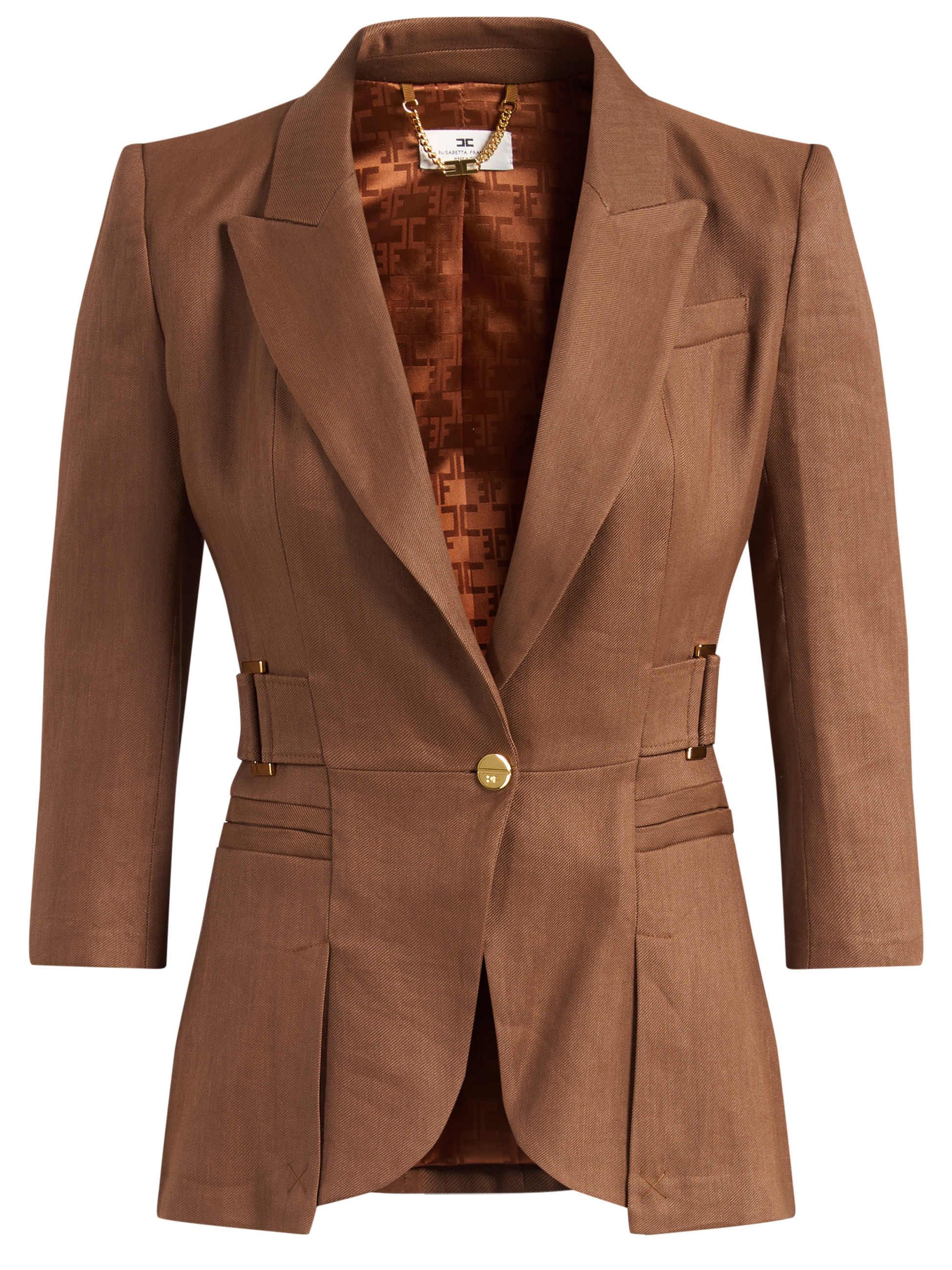 Elisabetta Franchi jacket Elisabetta Franchi leather-colored linen