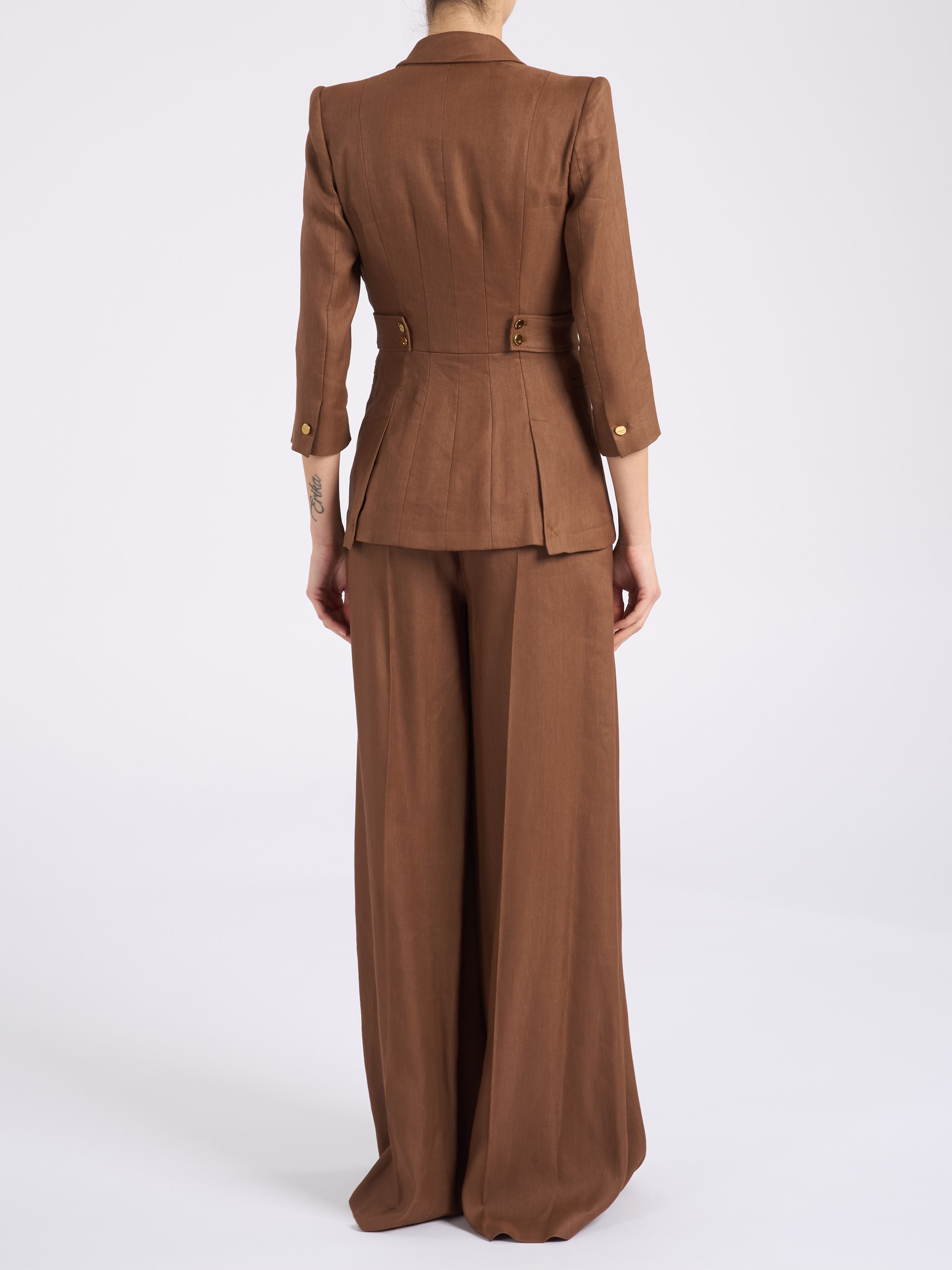 Elisabetta Franchi jacket Elisabetta Franchi leather-colored linen 