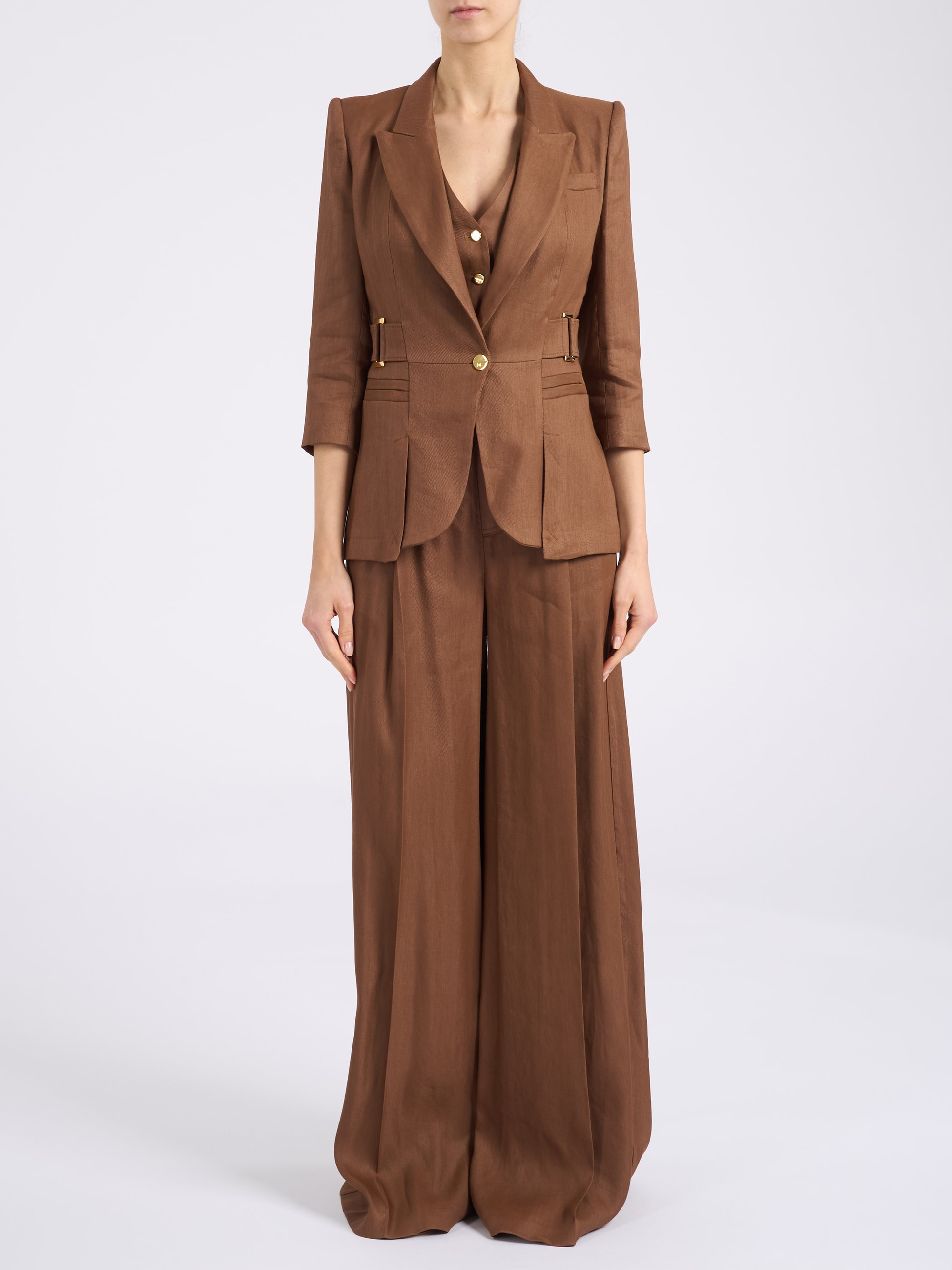 Elisabetta Franchi jacket Elisabetta Franchi leather-colored linen