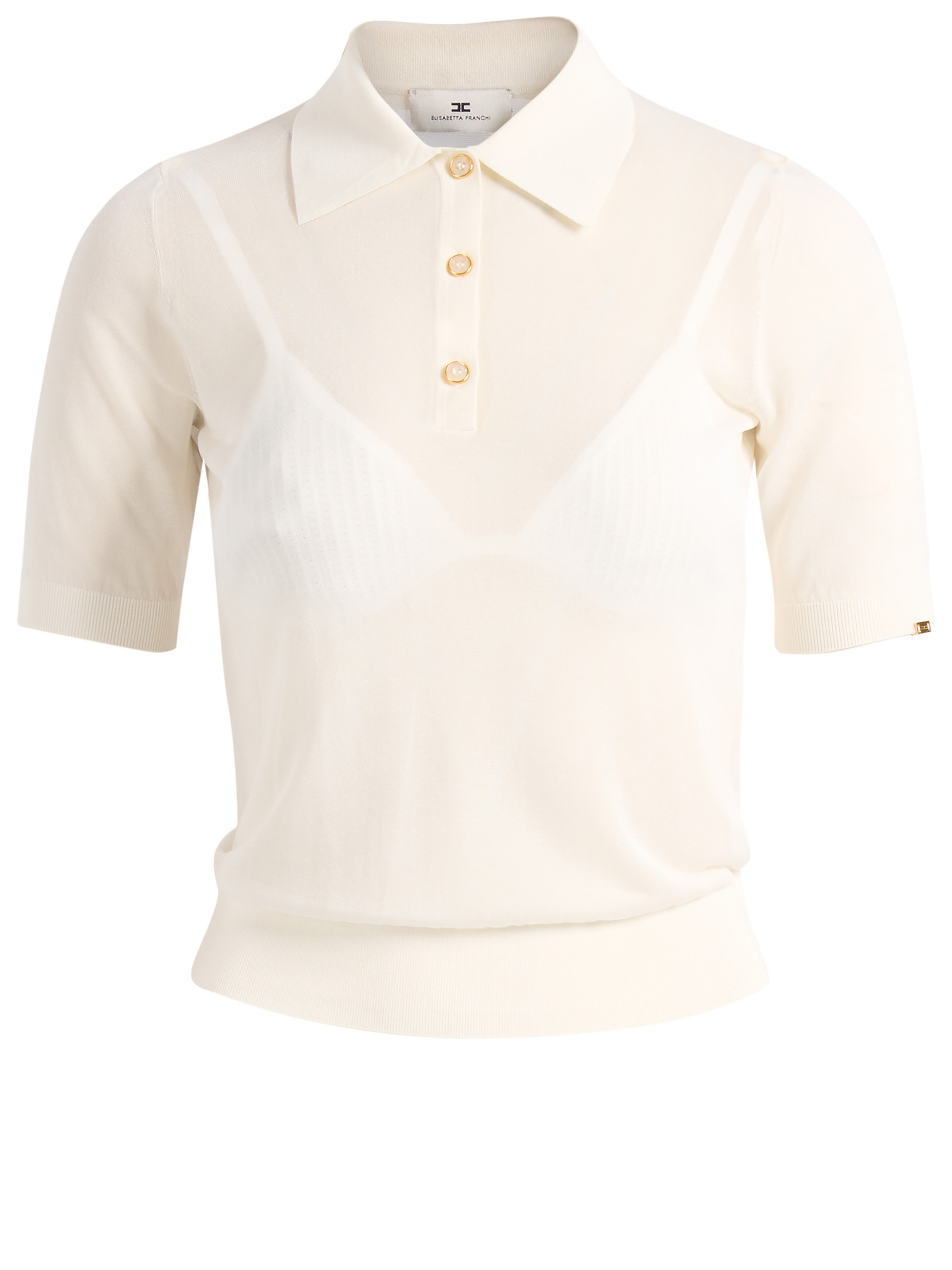 Polo Elisabetta Franchi in nylon avorio
