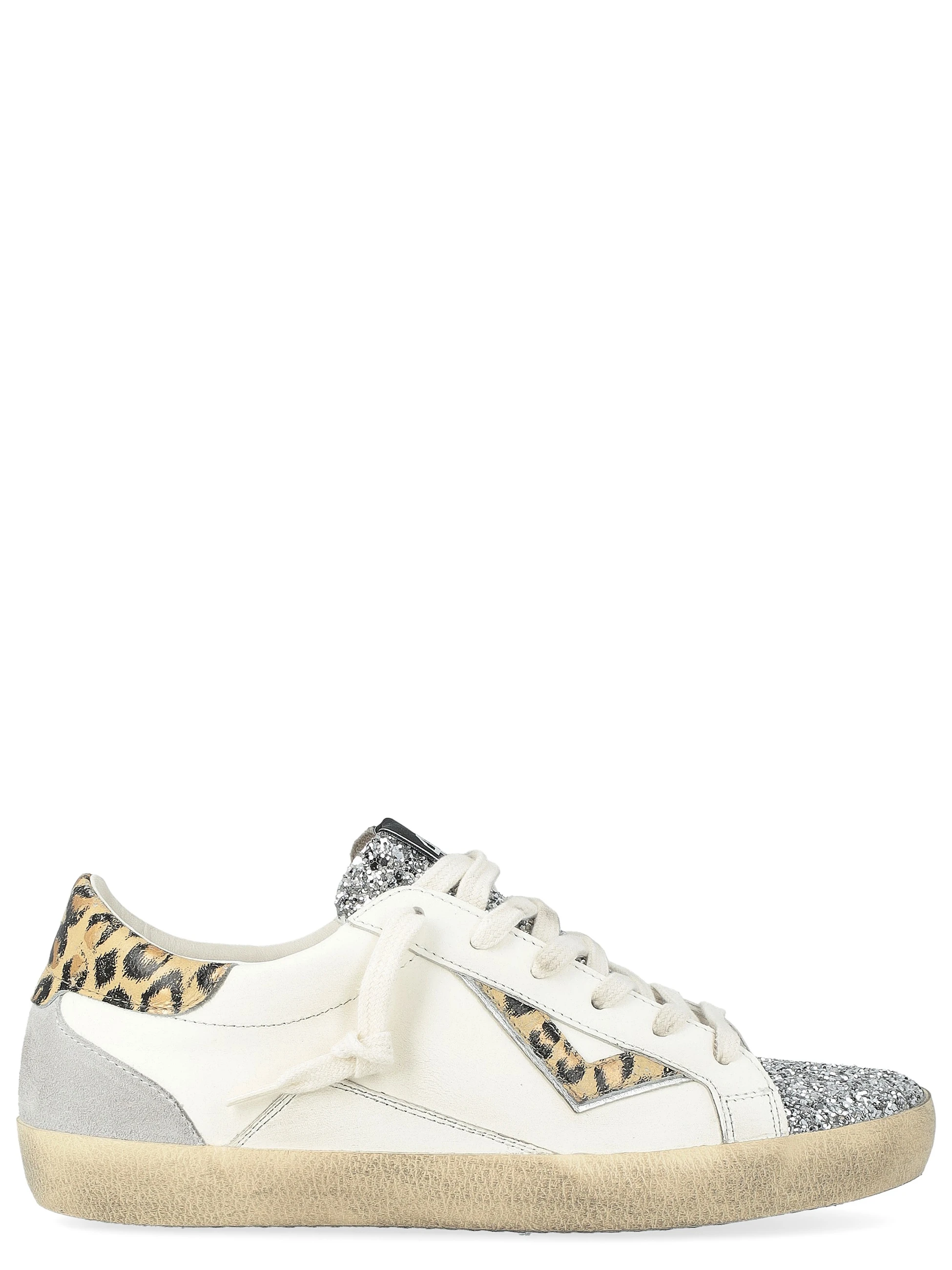 Sneaker 4B12 Suprime in pelle e suede bianca