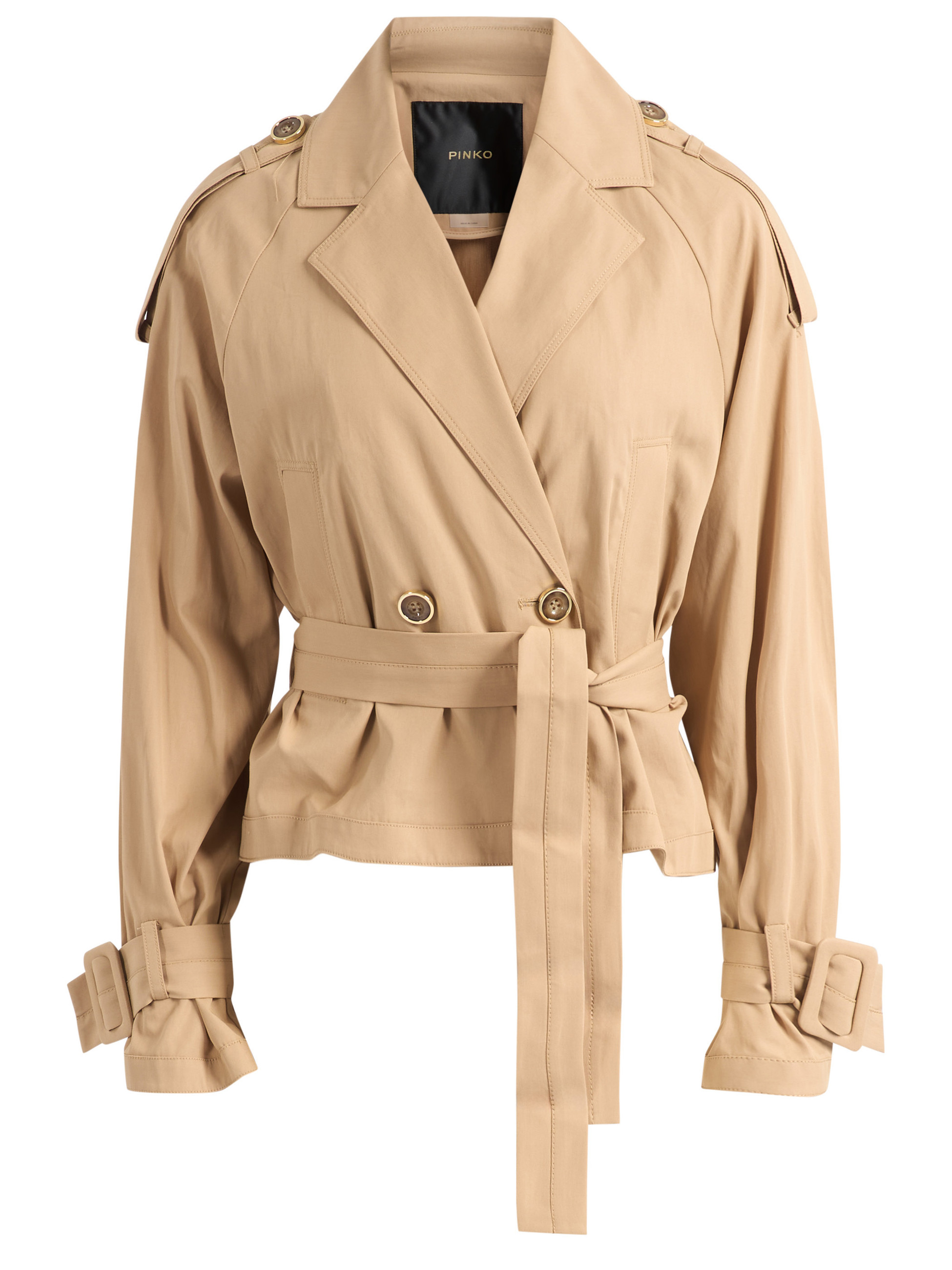 Pinko Trench Coat in Beige Cotton | H-Brands