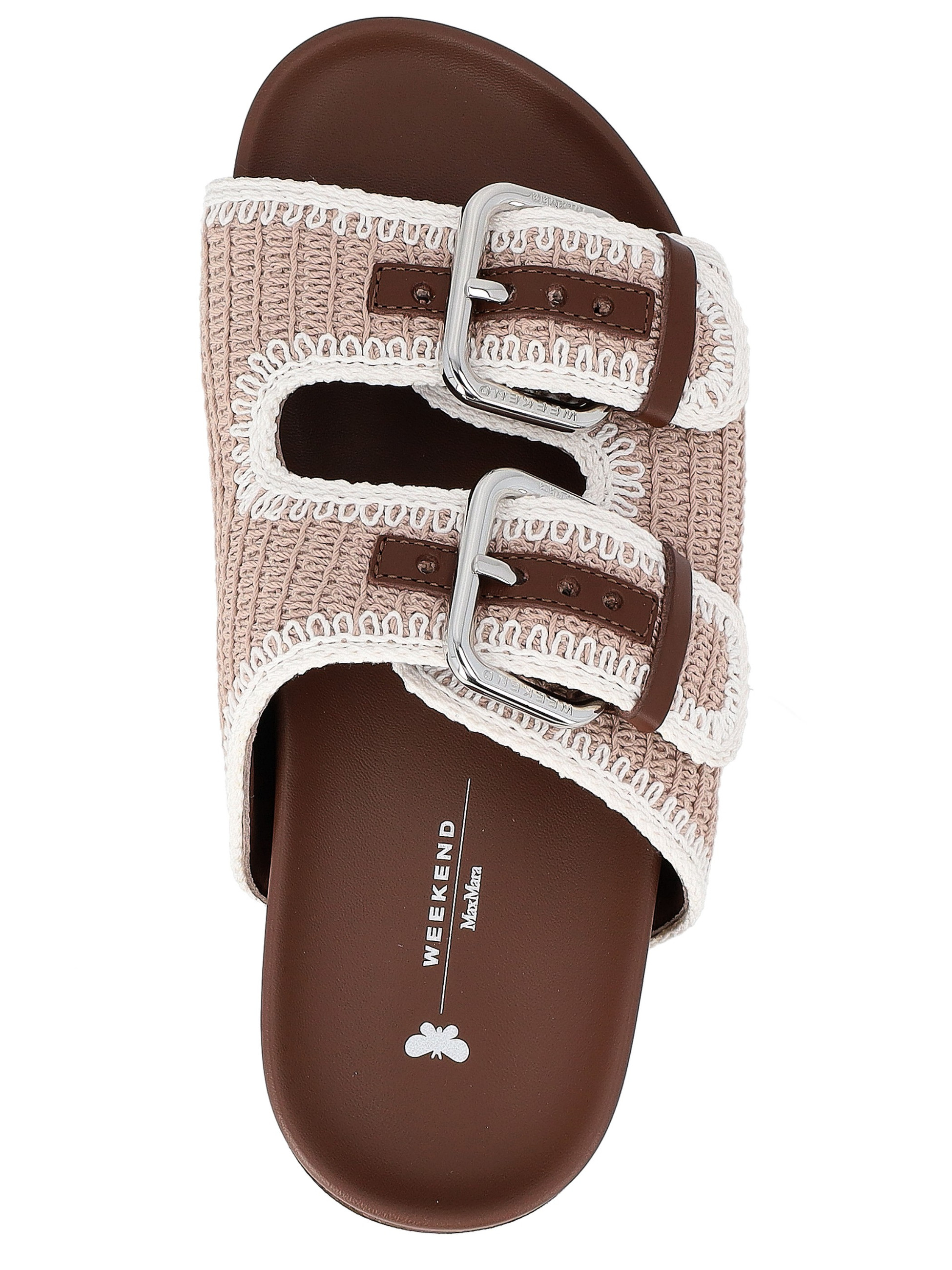 Max Mara Weekend Wkabonito Sandals in Beige Crochet Cotton | H-Brands