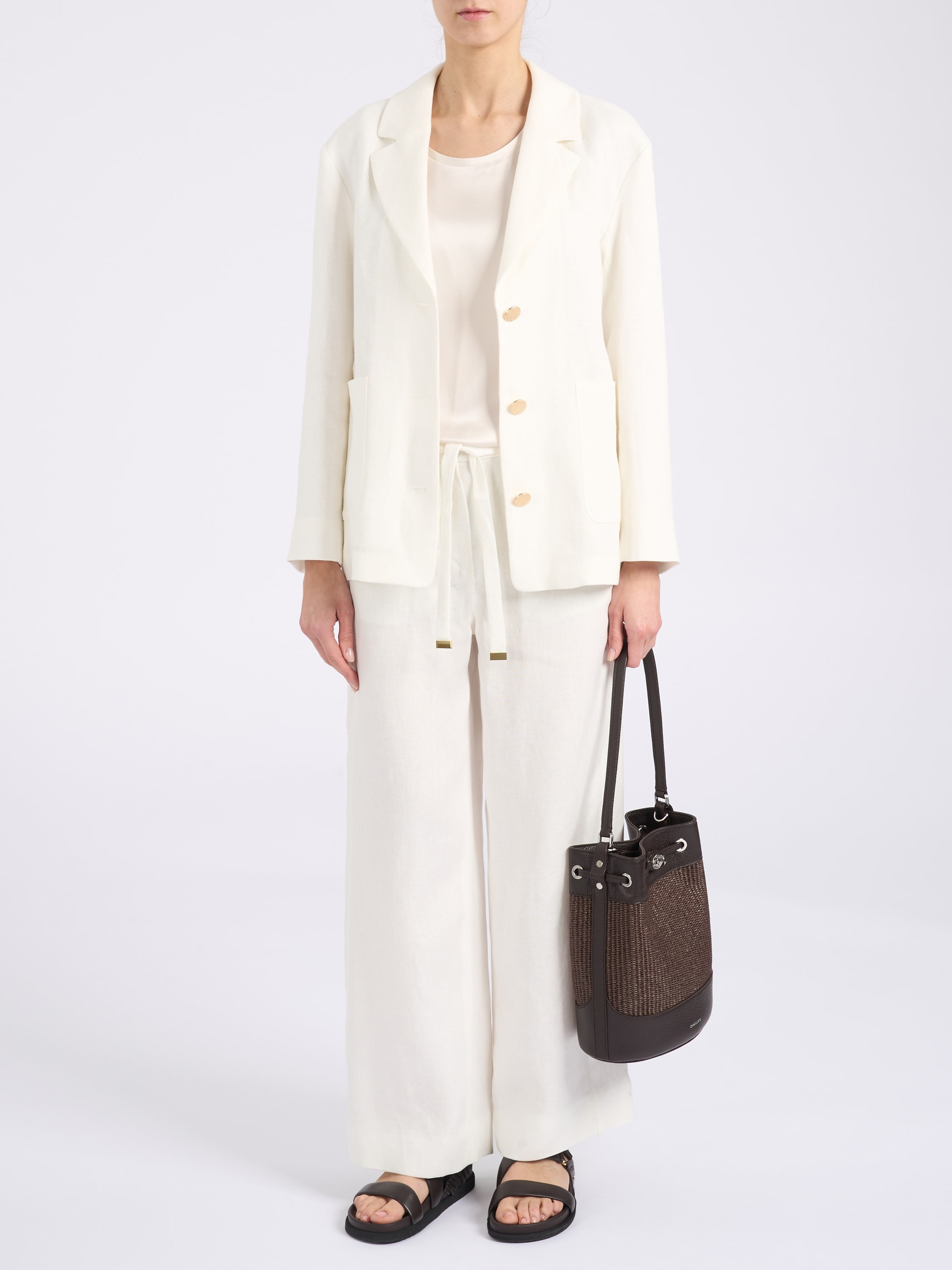 S Max Mara White Linen Jacket | H-Brands