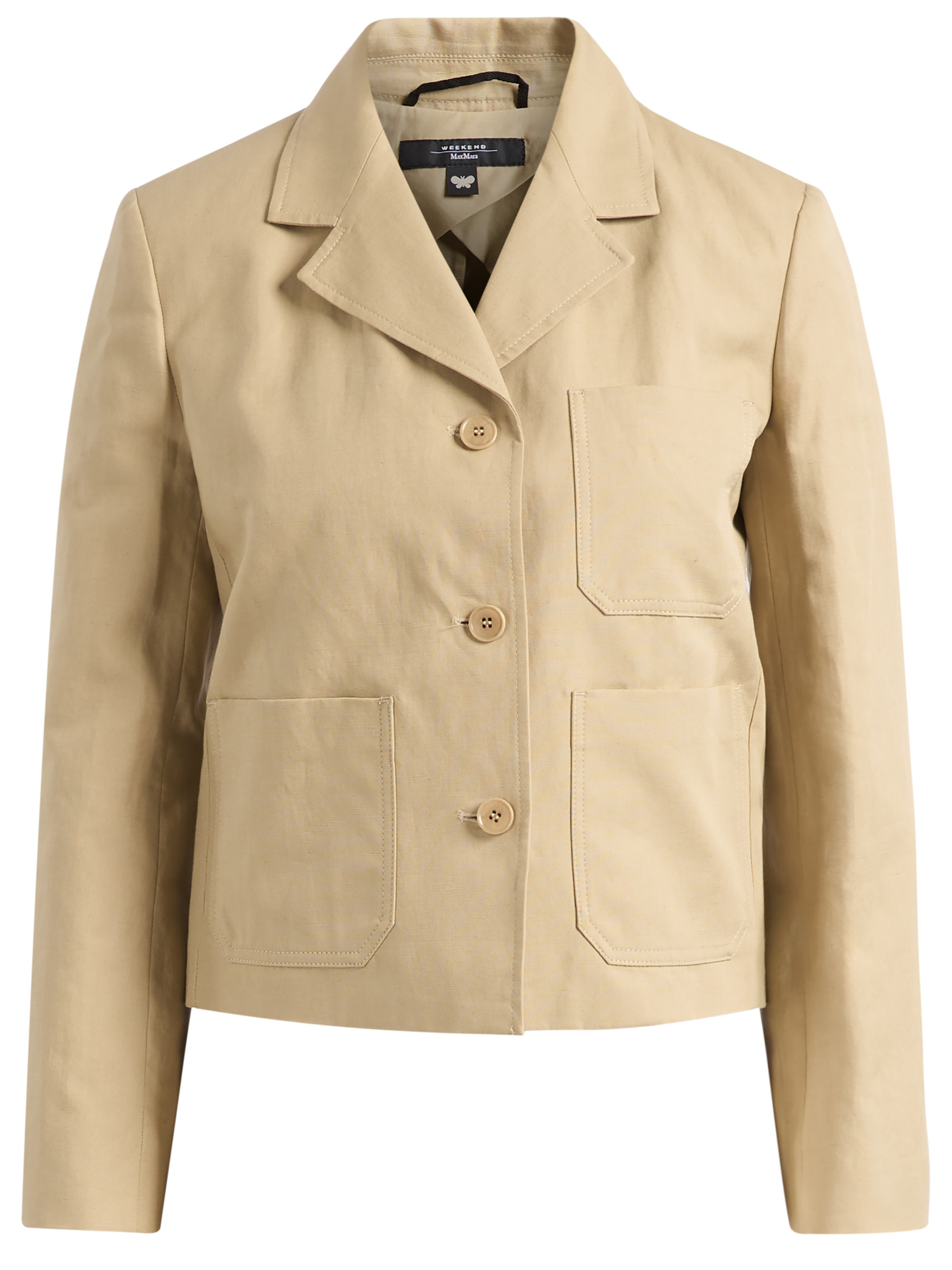 Max Mara Weekend Wkdglassa Jacket in sand-colored linen and cotton