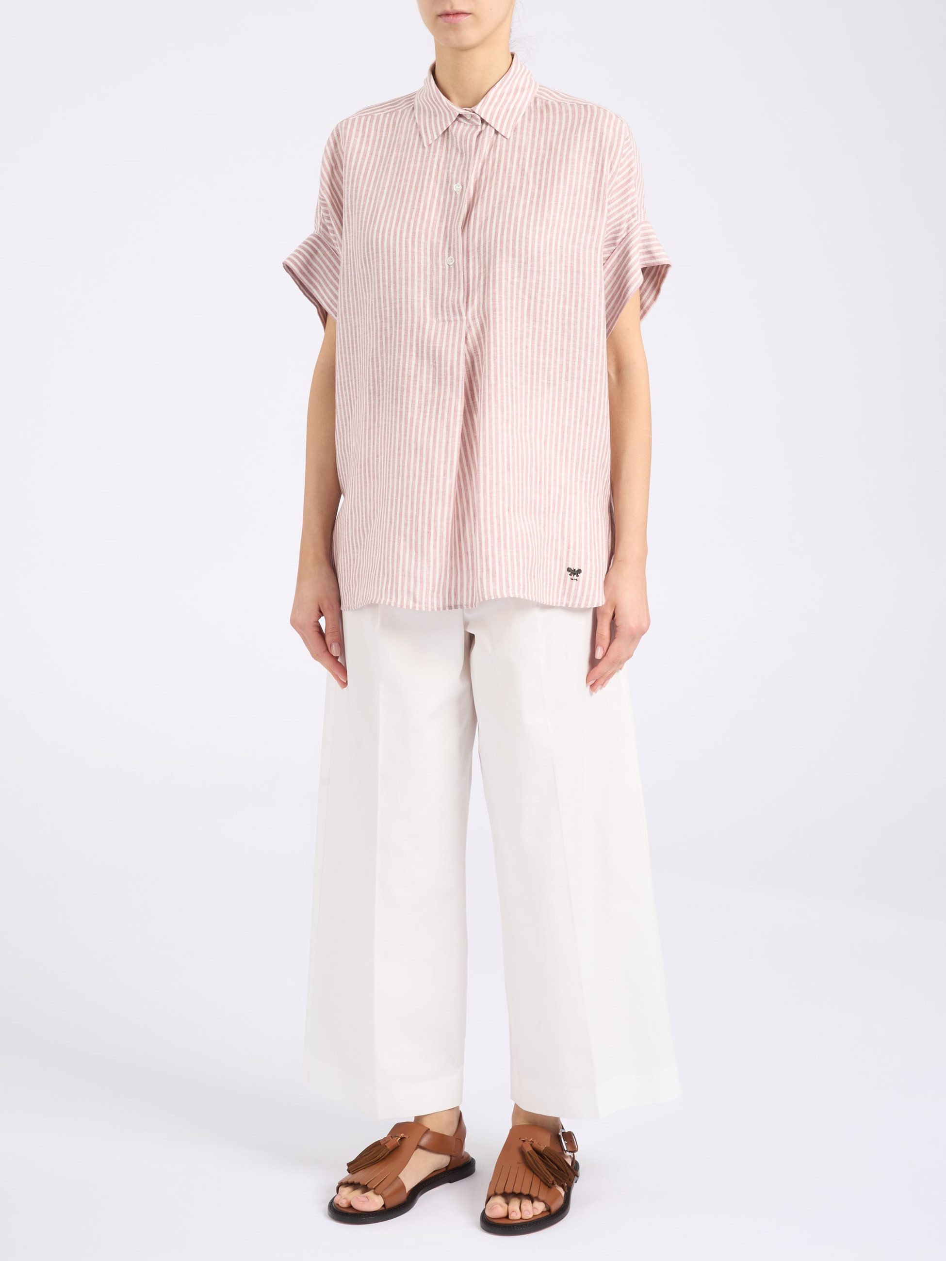 Max Mara Weekend Wkdverve Pink Linen Shirt | H-Brands