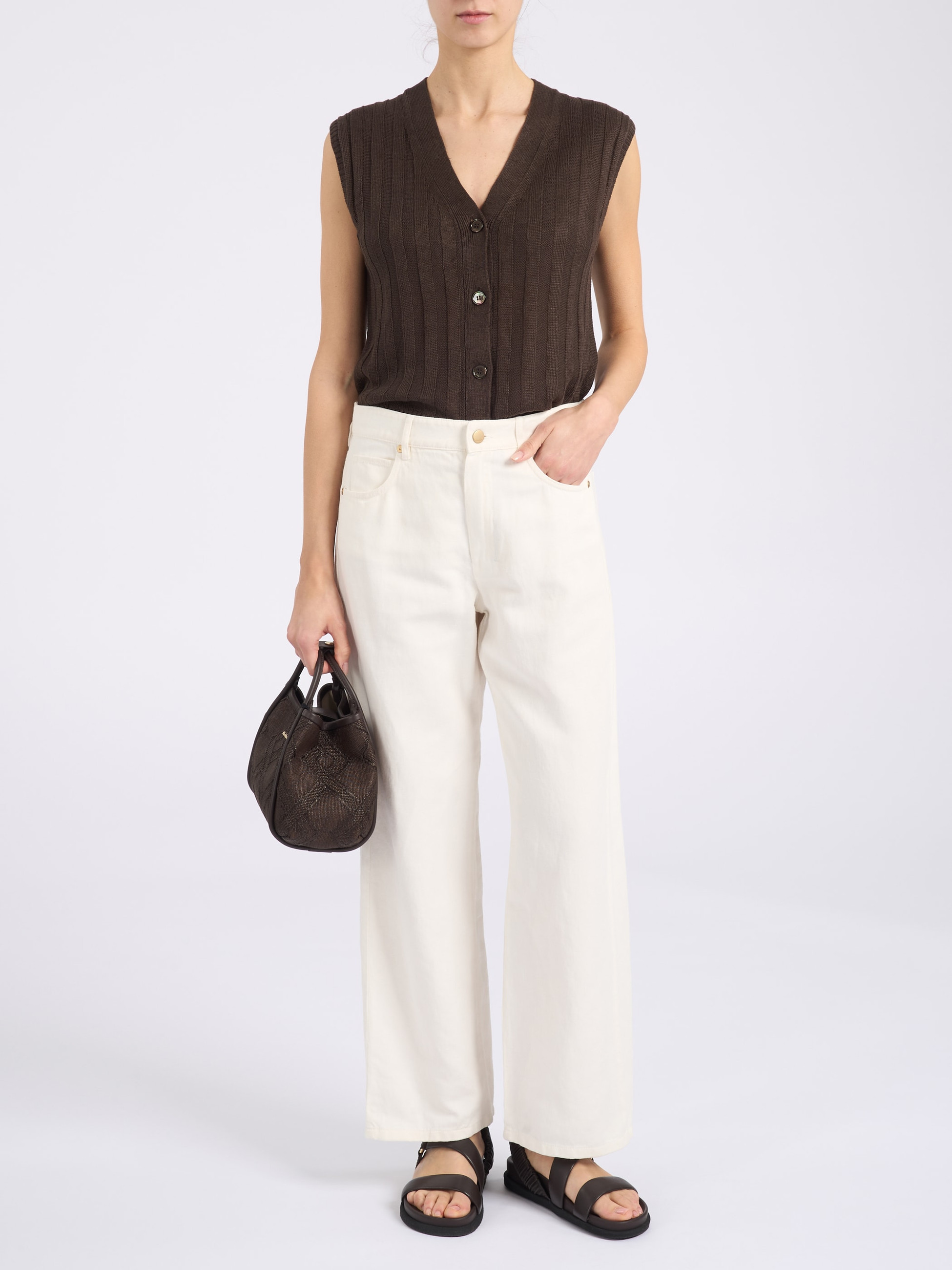 Max Mara MM Brown Linen Vest | H-Brands