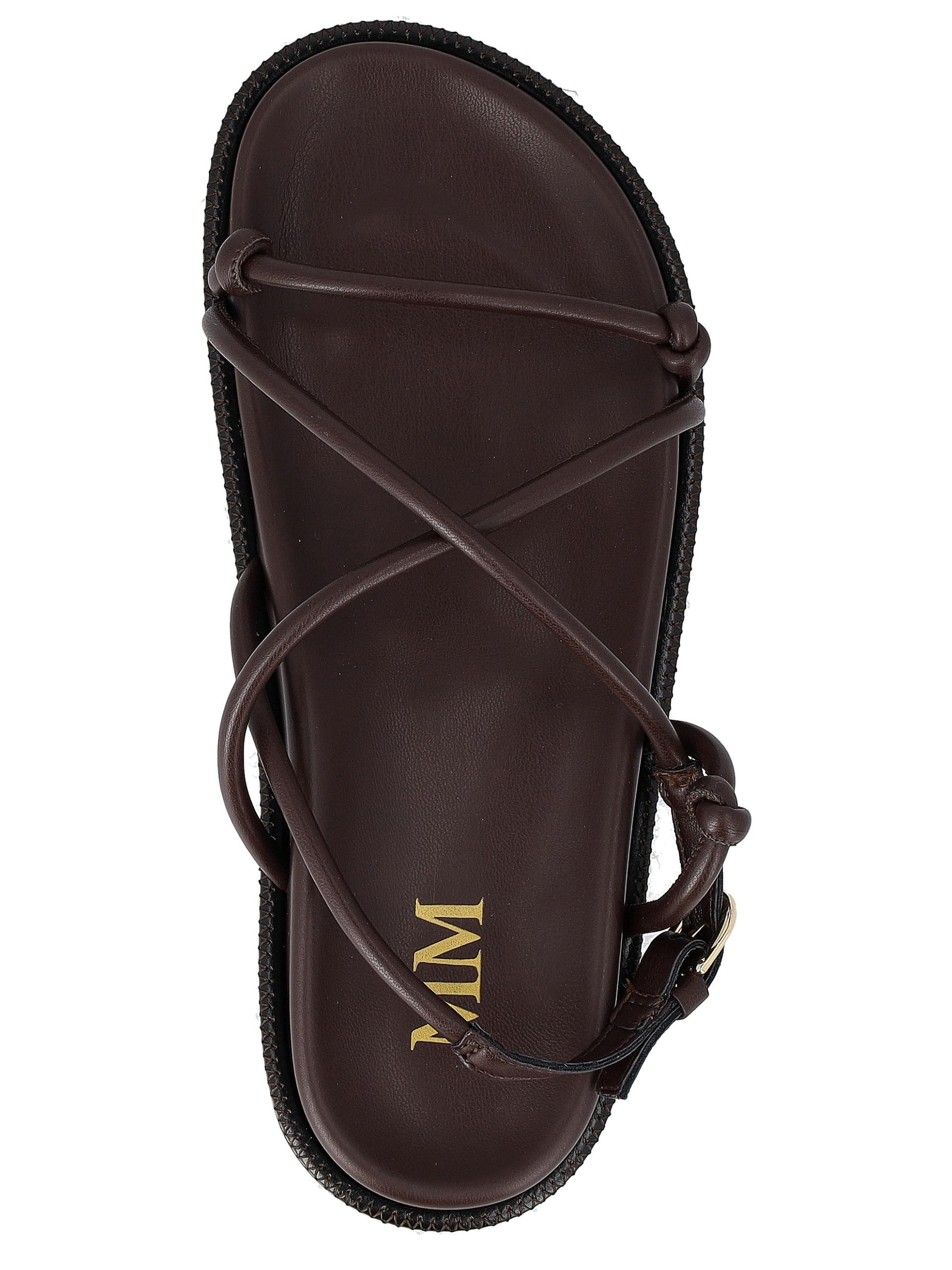 Max Mara MM Sandal in Brown Faux Leather | H-Brands