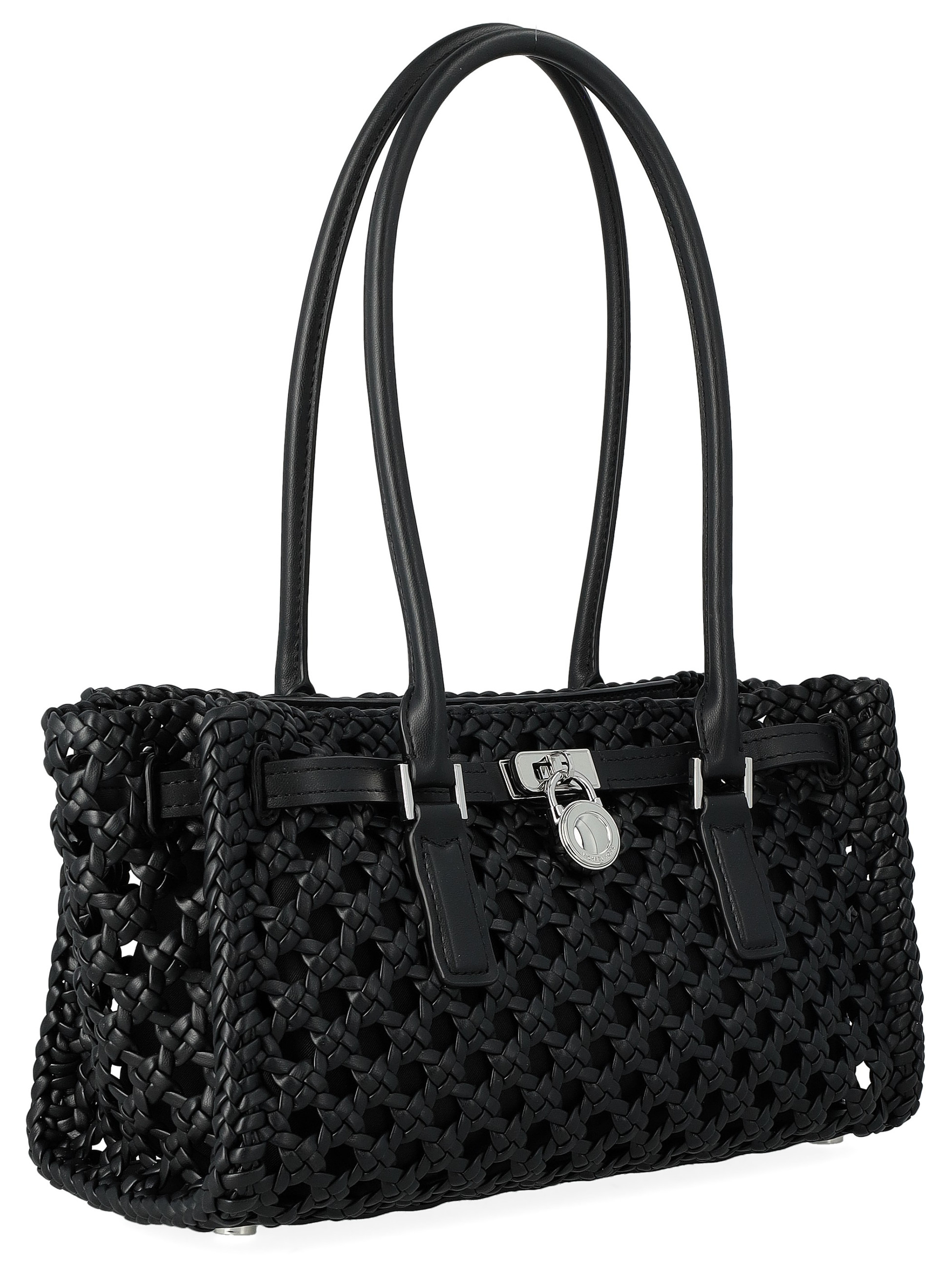 Michael Kors Moderne Small Black Woven Bag | H-Brands
