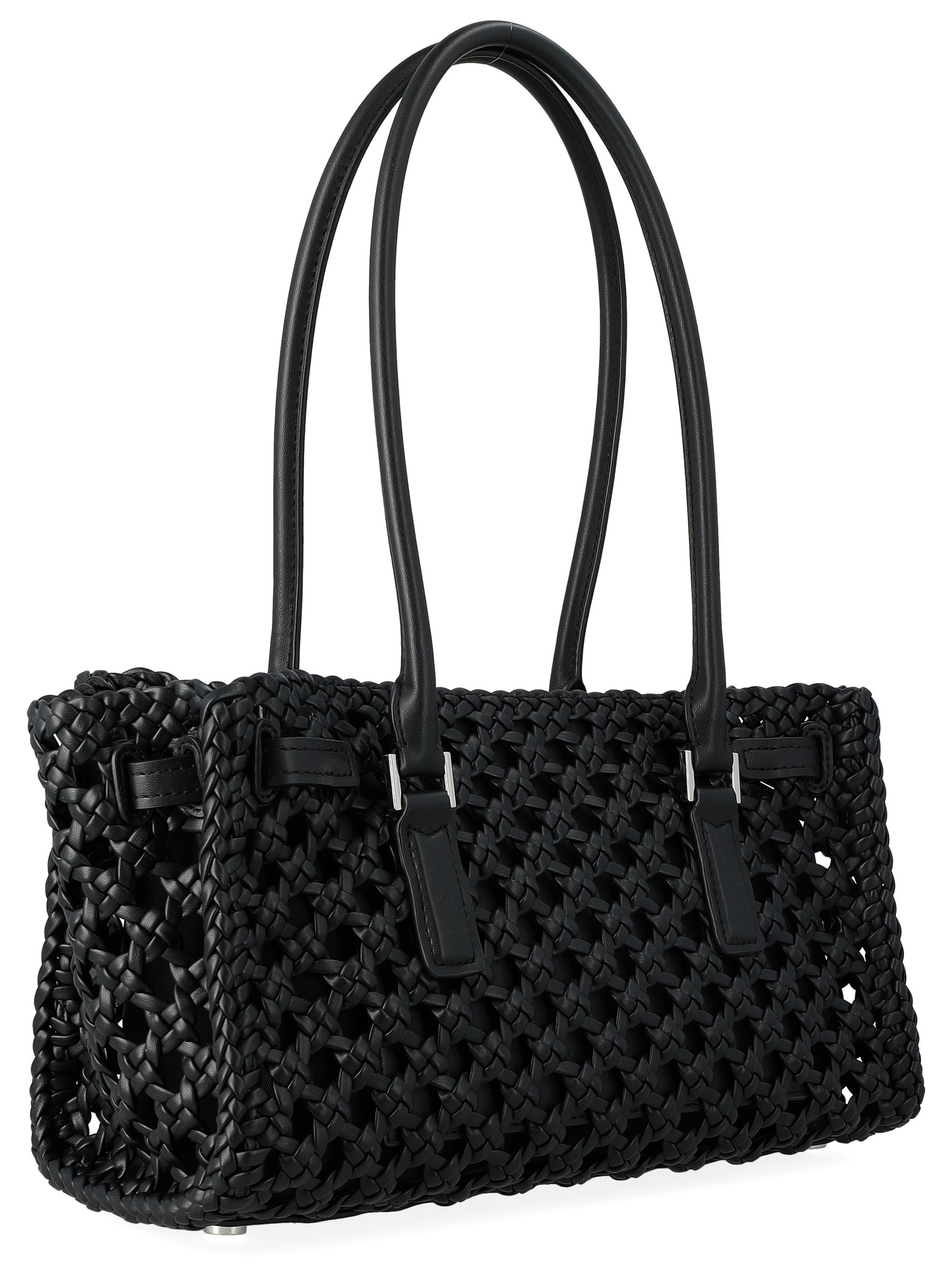 Michael Kors Moderne Small Black Woven Bag | H-Brands