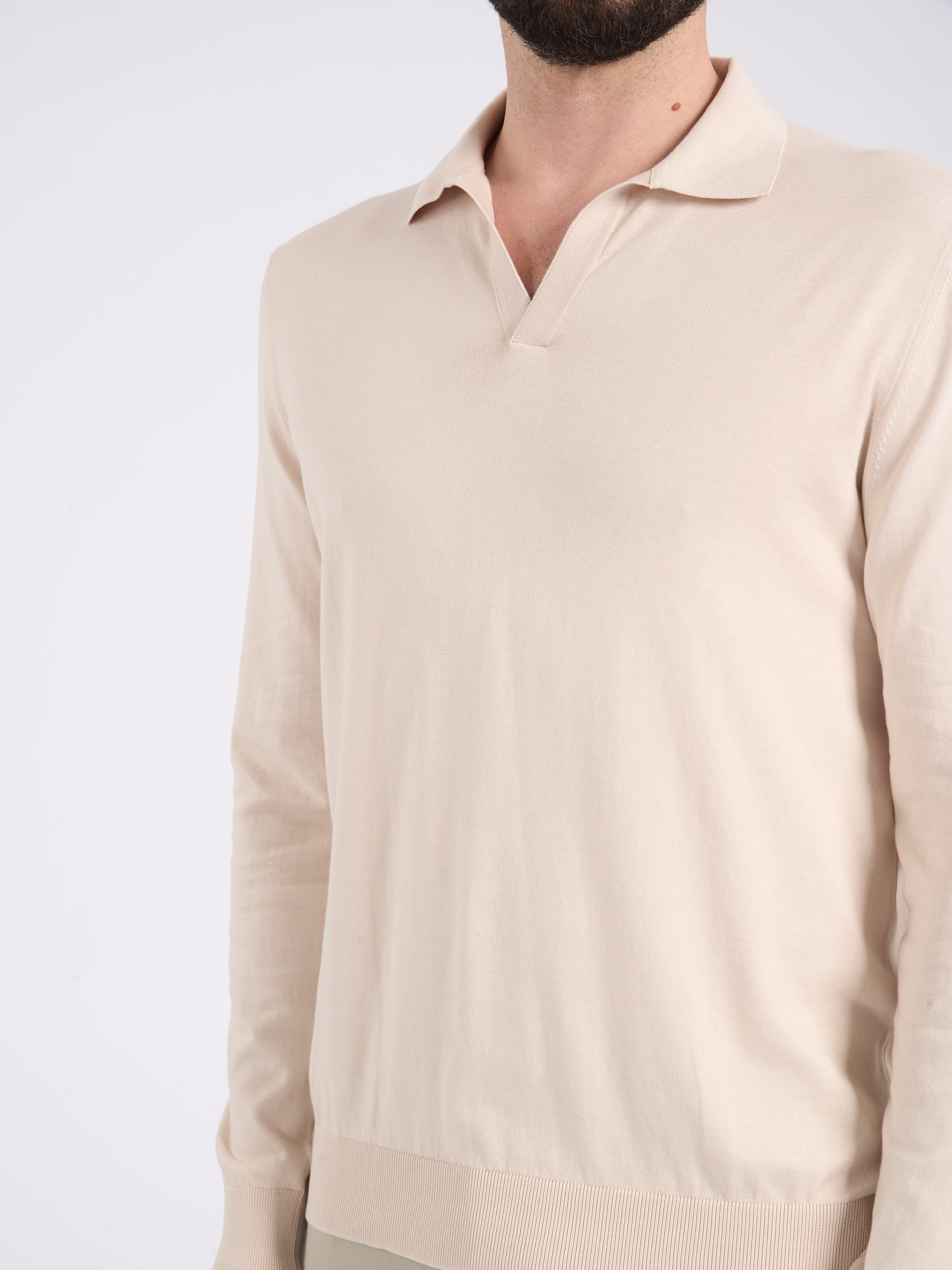 Gran Sasso Polo Shirt in Cream Cotton | H-Brands