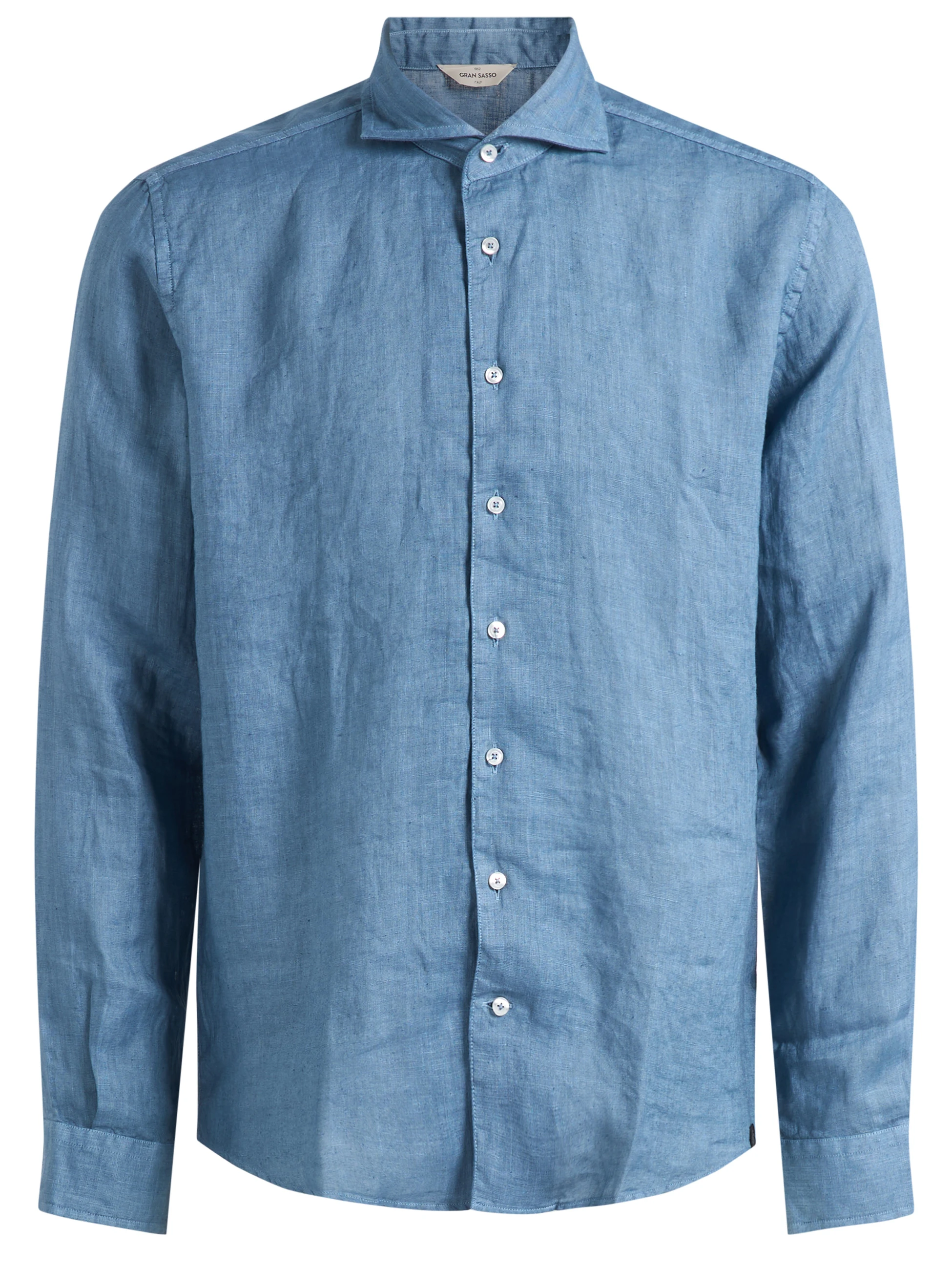 Camicia Gran Sasso in lino blu vintage
