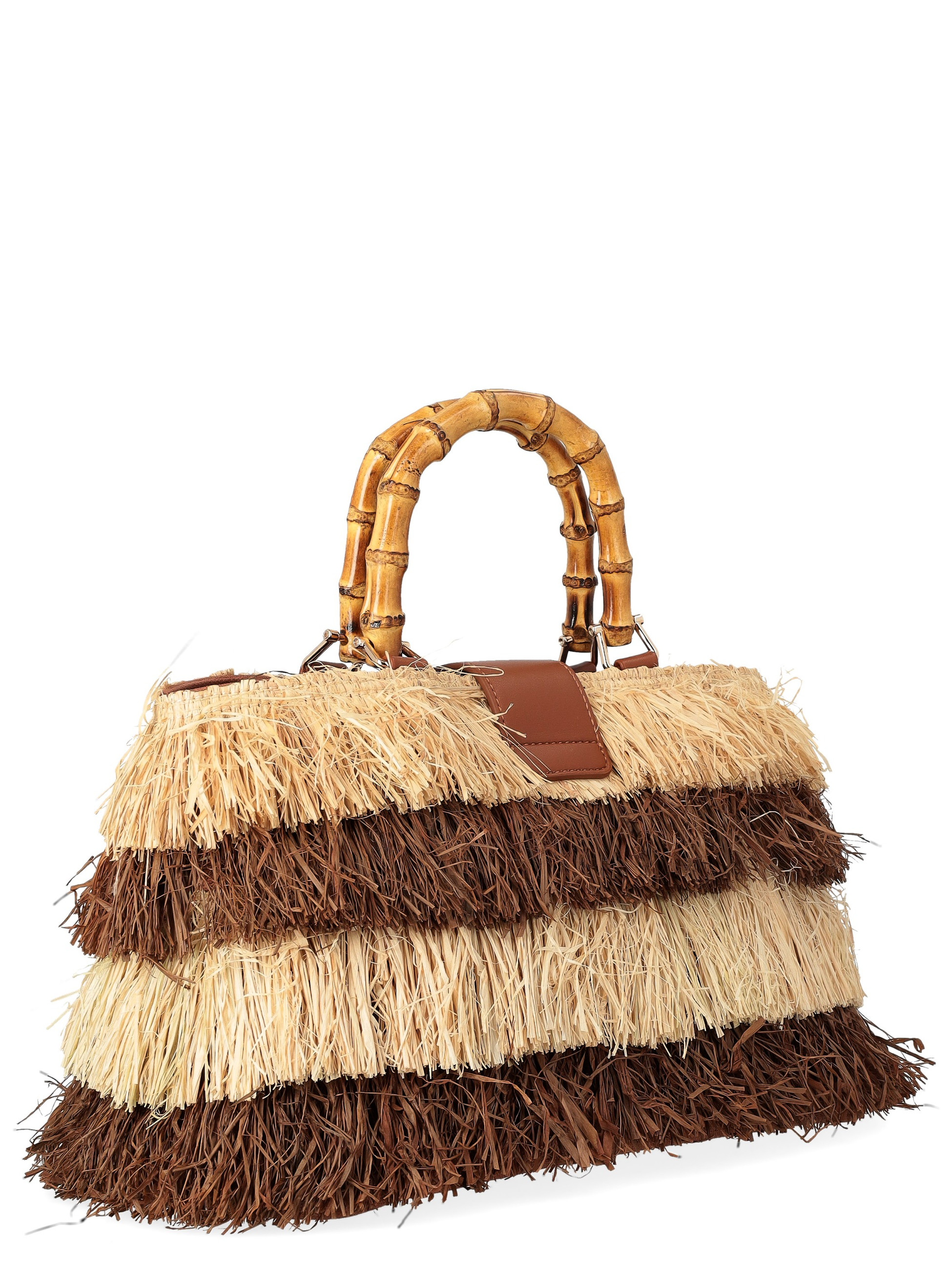 Rue Madam Riad Fringes Basket Bag in Brown Raffia | H-Brands