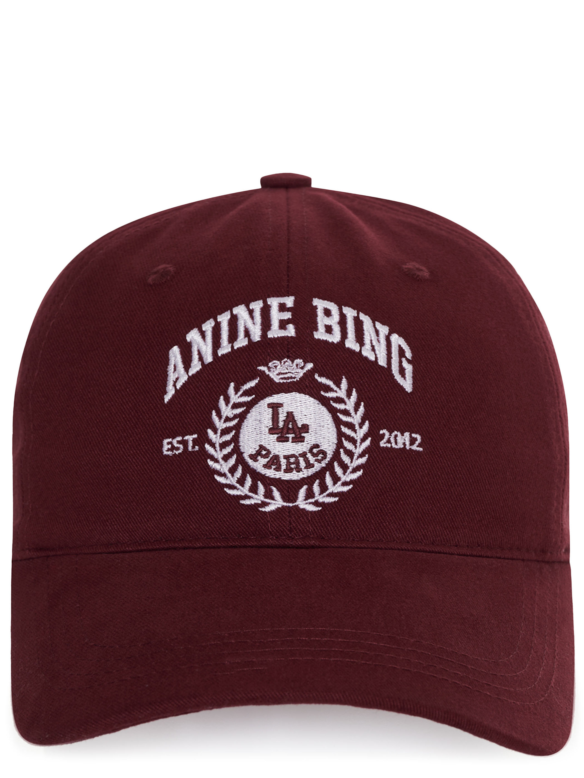 Cappellino Anine Bing Jeremy Collegiate in canvas burgundy