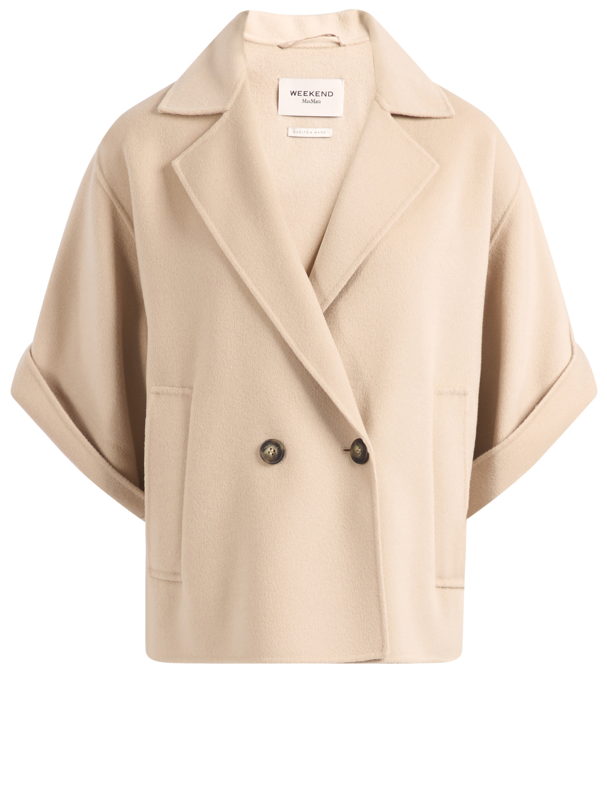 Cappotto Weekend Max Mara Wkdneo in lana color sabbia