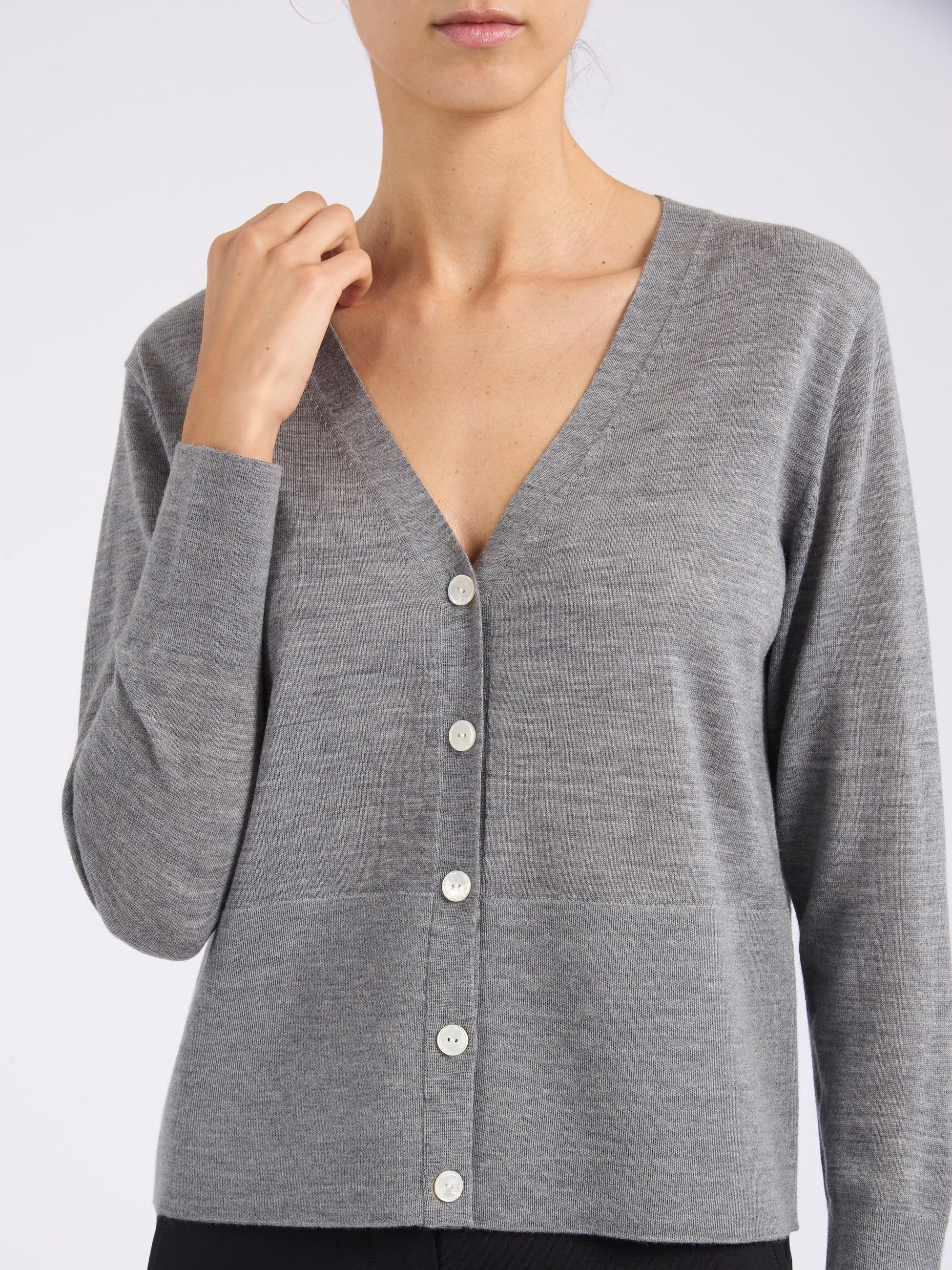 Max Mara MM Gray Wool Cardigan | H-Brands