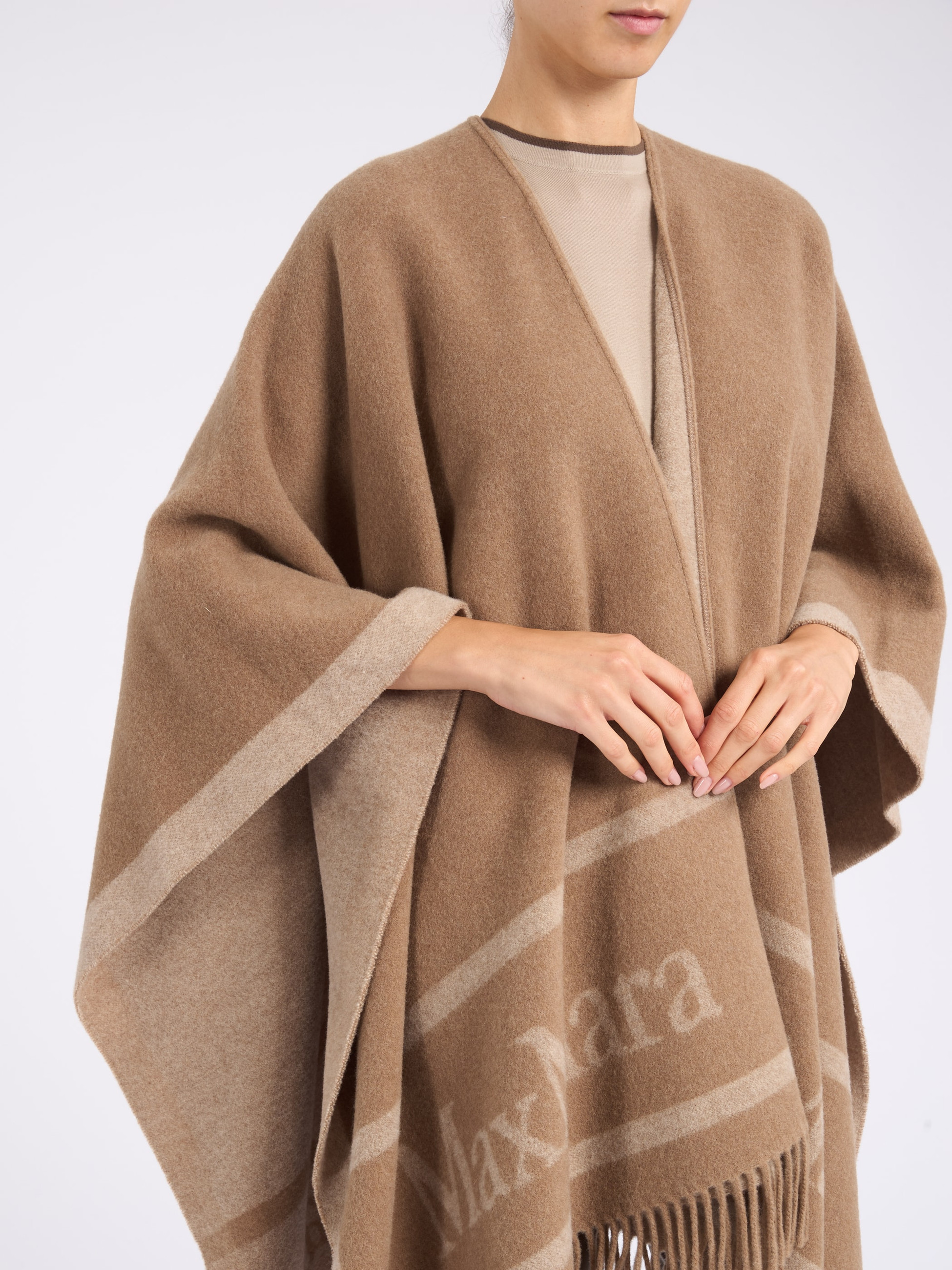 Max Mara Hilde Poncho in Camel-Colored Wool | H-Brands