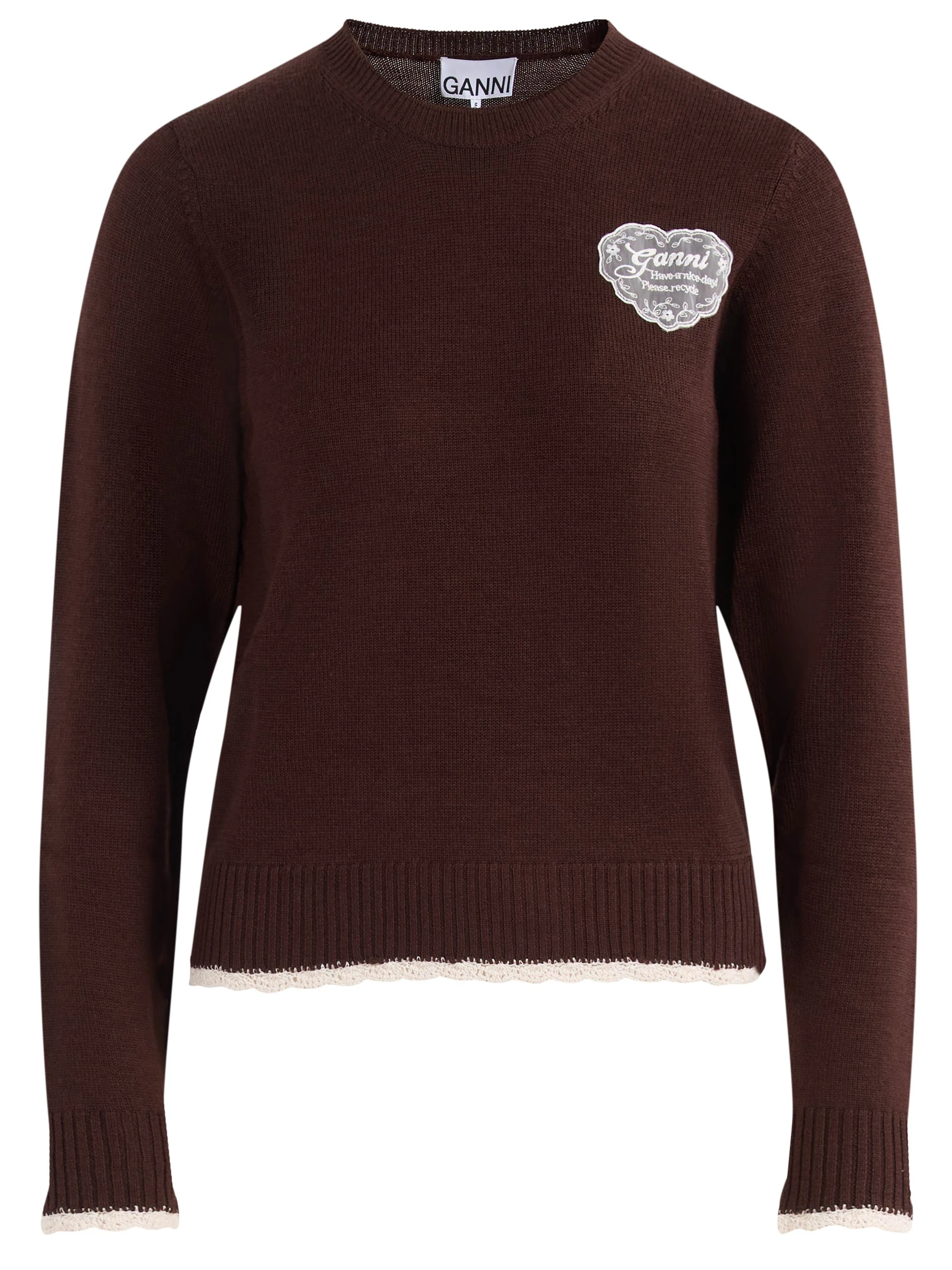 Maglia Ganni in lana marrone