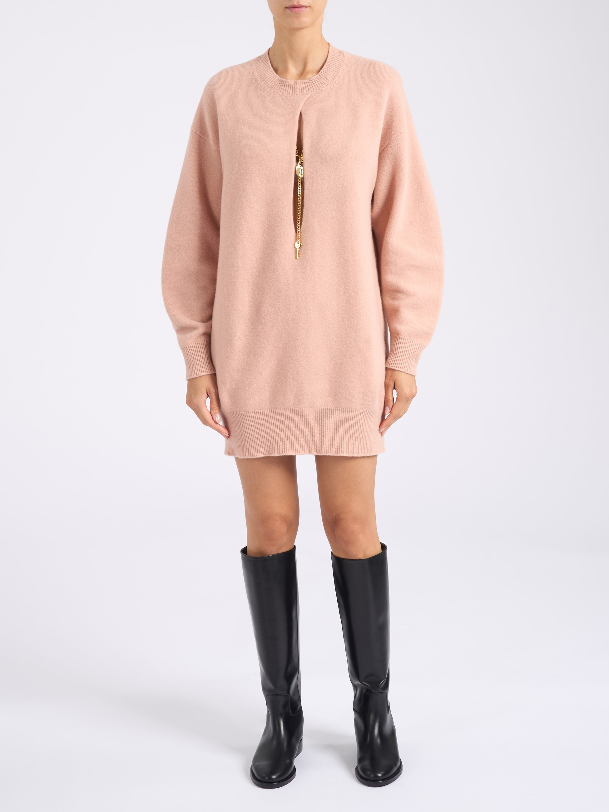 elisabetta franchi knitted dress 's nude-colored knit Doctoral Tam & Gown