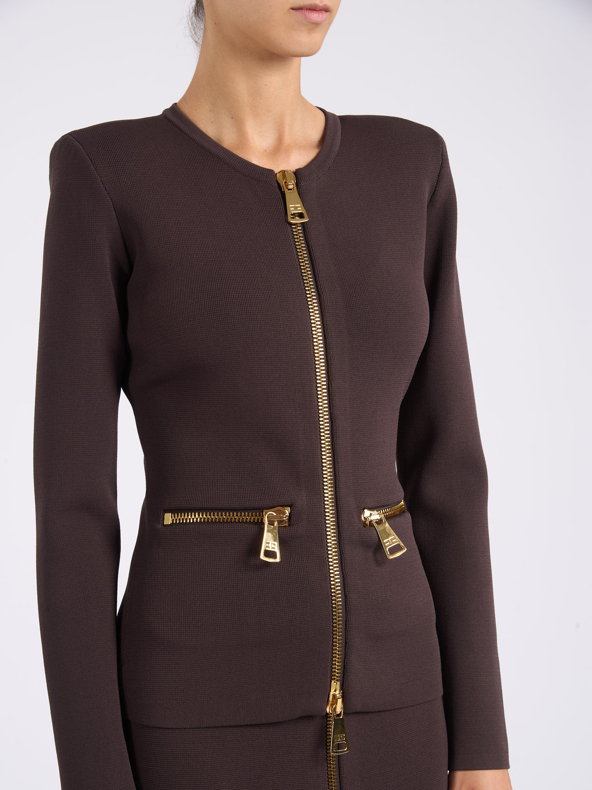 Elisabetta Franchi chocolate-colored Elisabetta Franchi cardigan