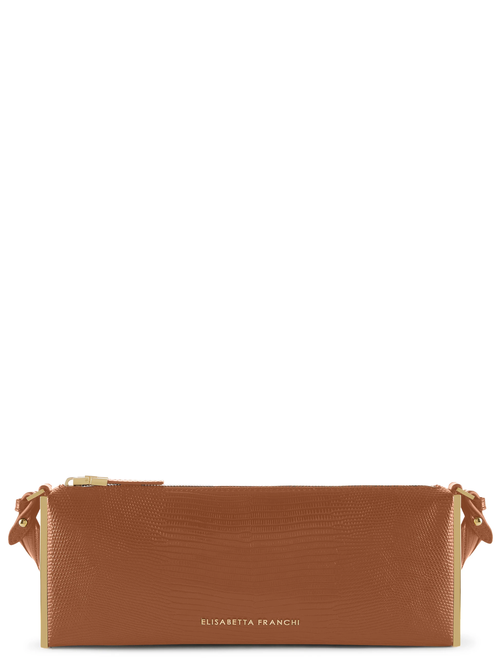Borsa Elisabetta Franchi in similpelle stampata color sigaro