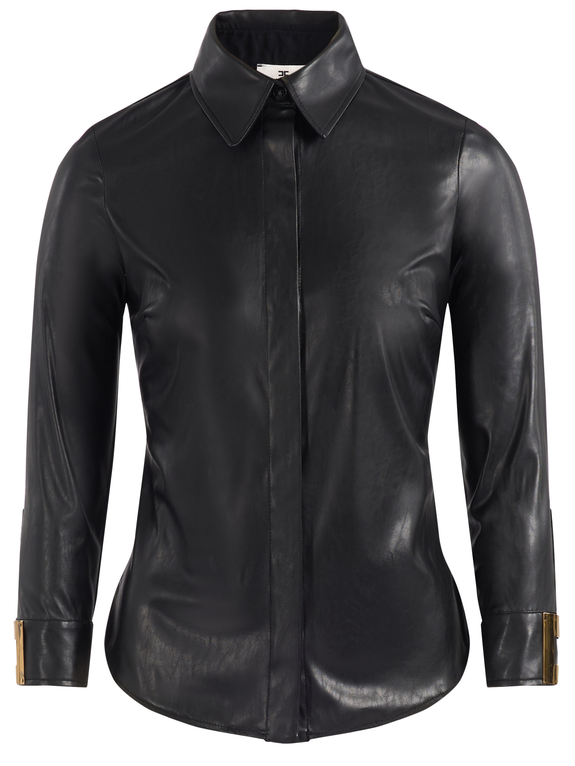 Camicia Elisabetta Franchi in similpelle nera