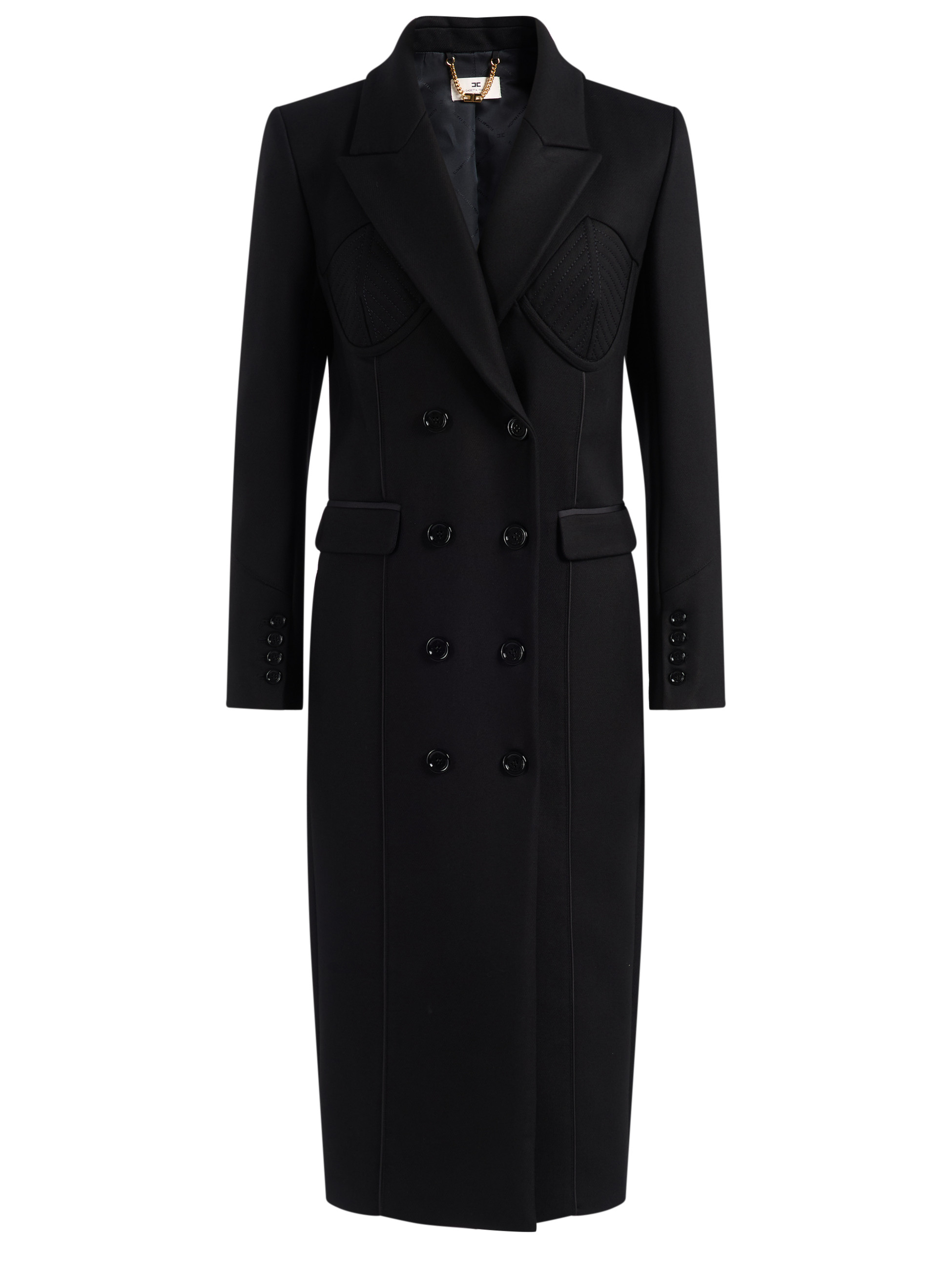 Cappotto Elisabetta Franchi in crêpe nero