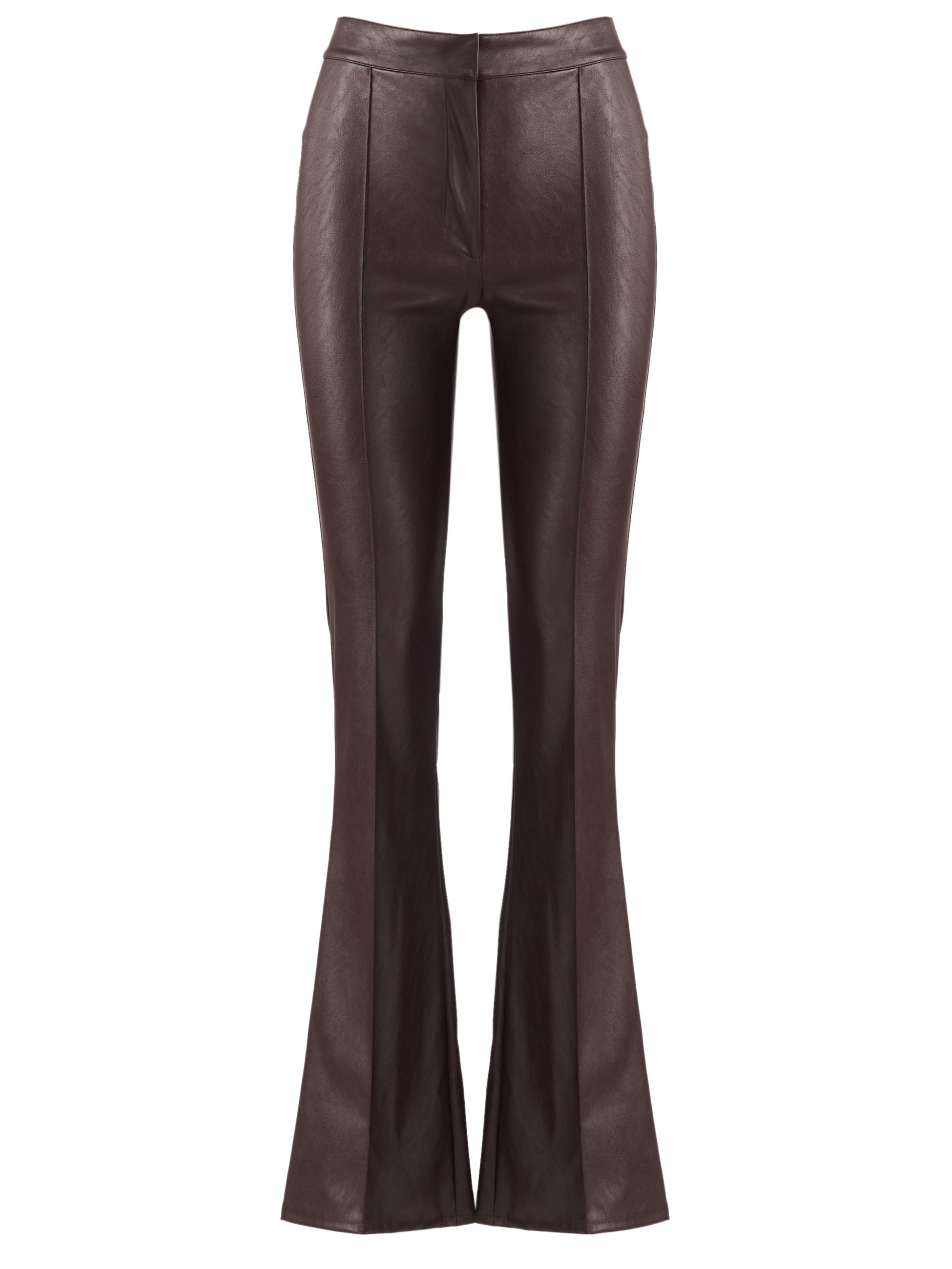 Pantaloni Elisabetta Franchi effetto pelle marrone scuro