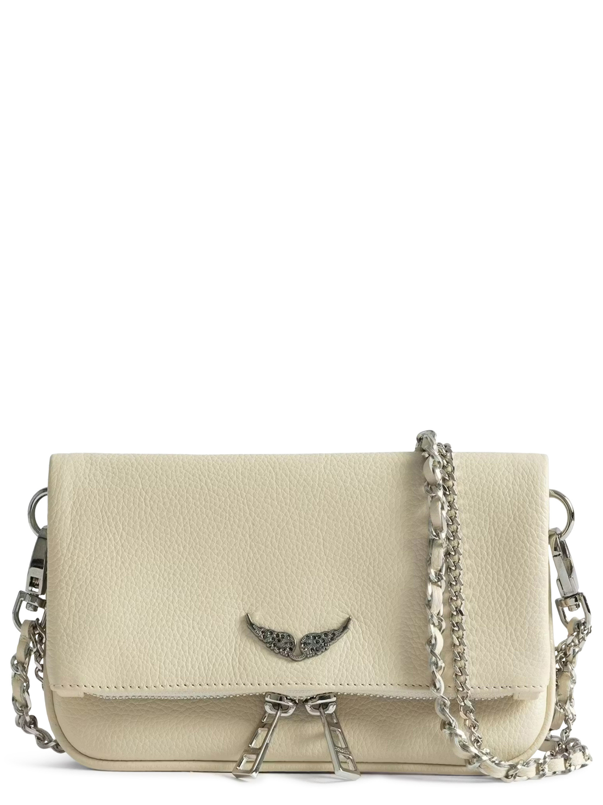 Borsa Zadig&Voltaire Rock Mini in pelle martellata bianca