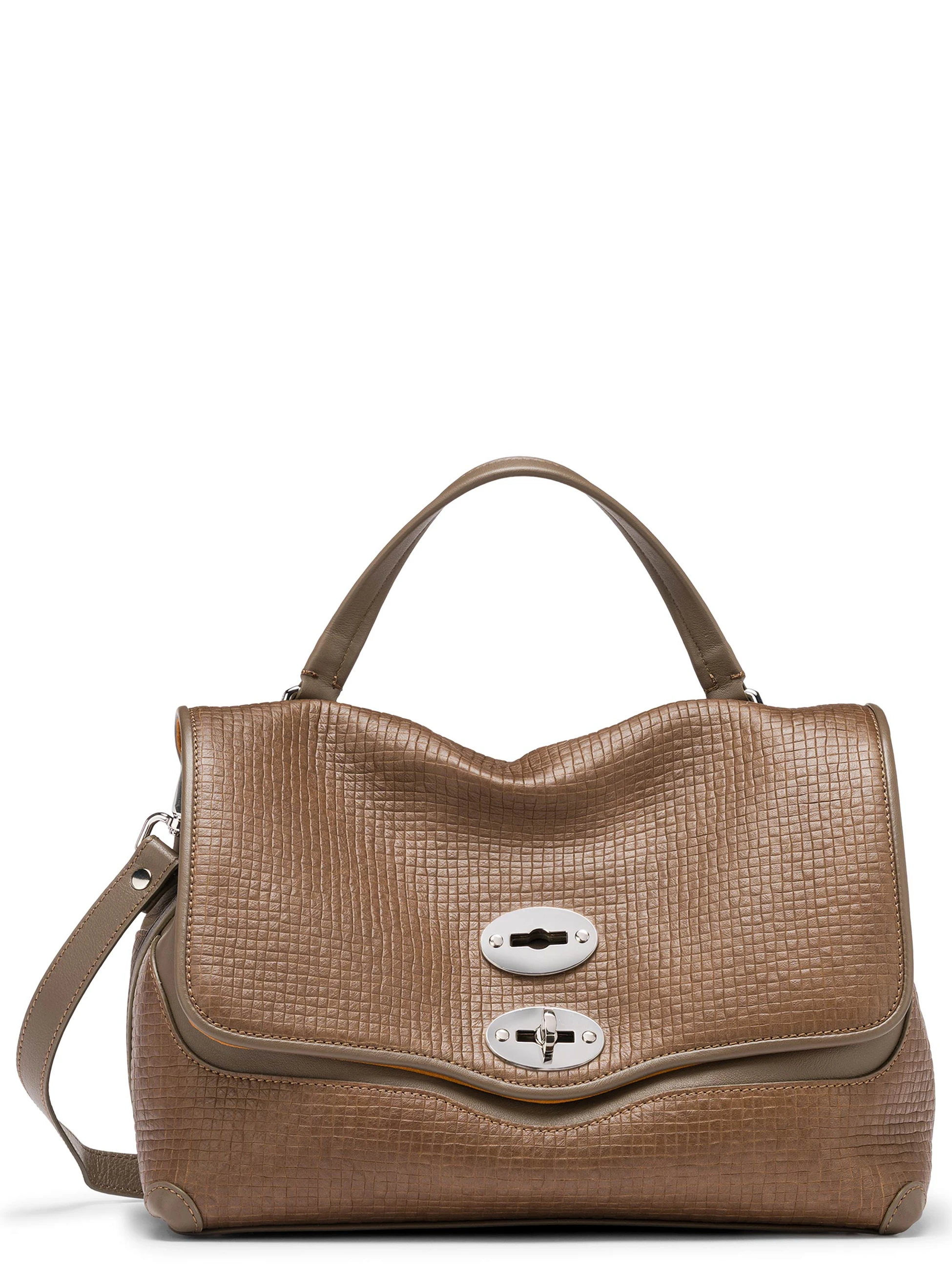 Borsa Zanellato Postina Cestaia S in pelle color tortora