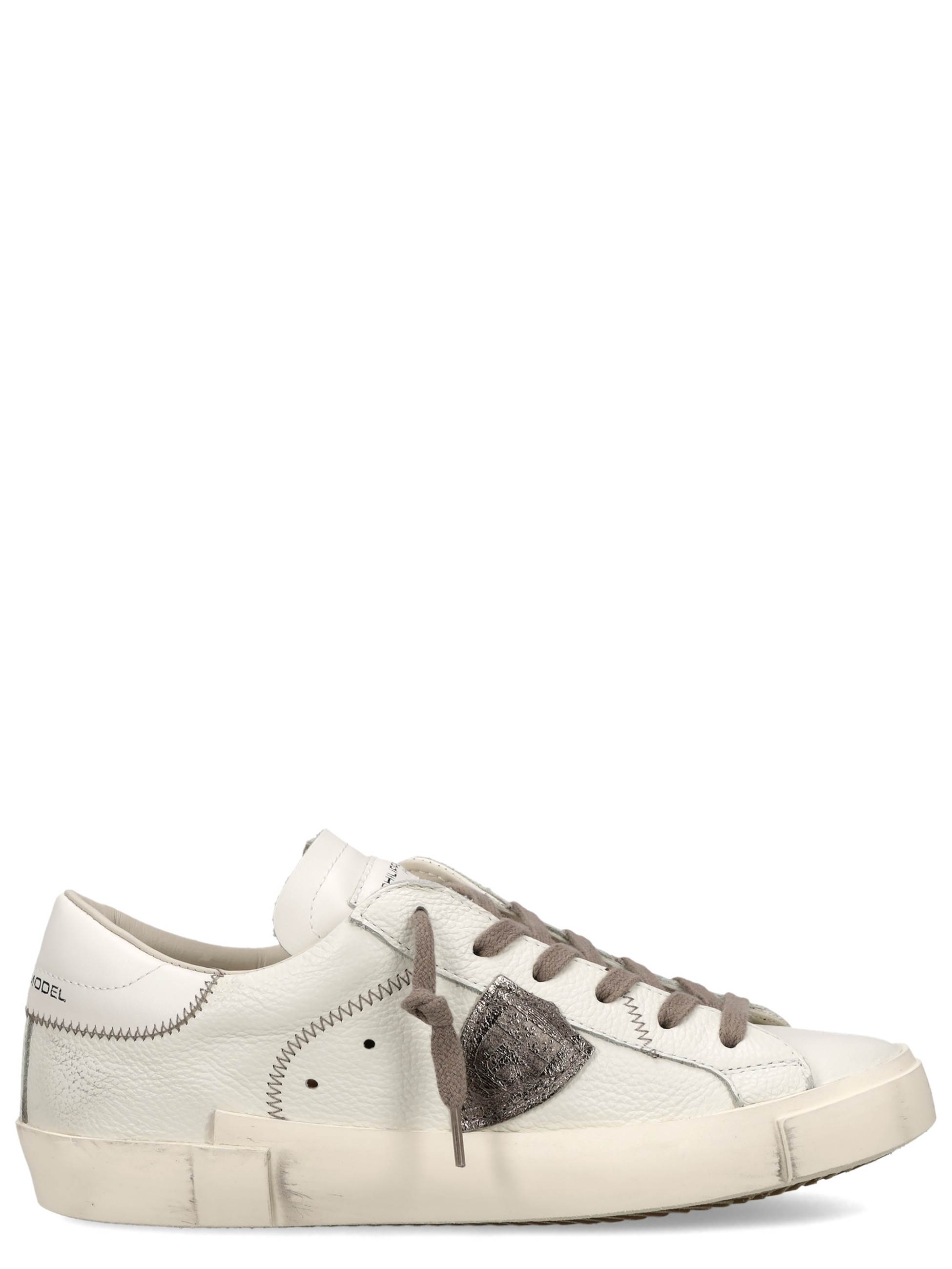 Sneaker Philippe Model Prsx in pelle martellata bianca