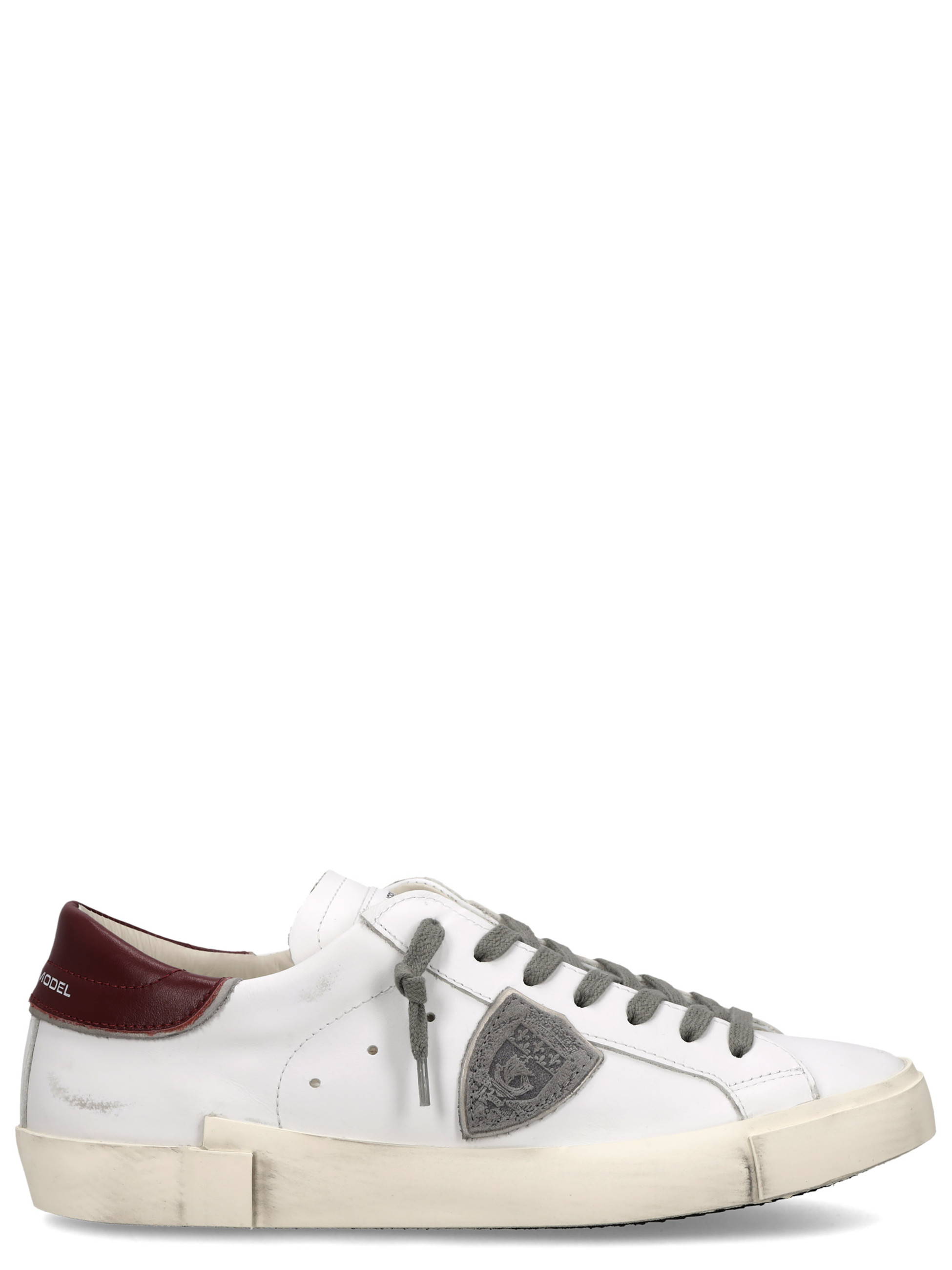Sneaker Philippe Model Prsx in pelle bianca e bordeaux