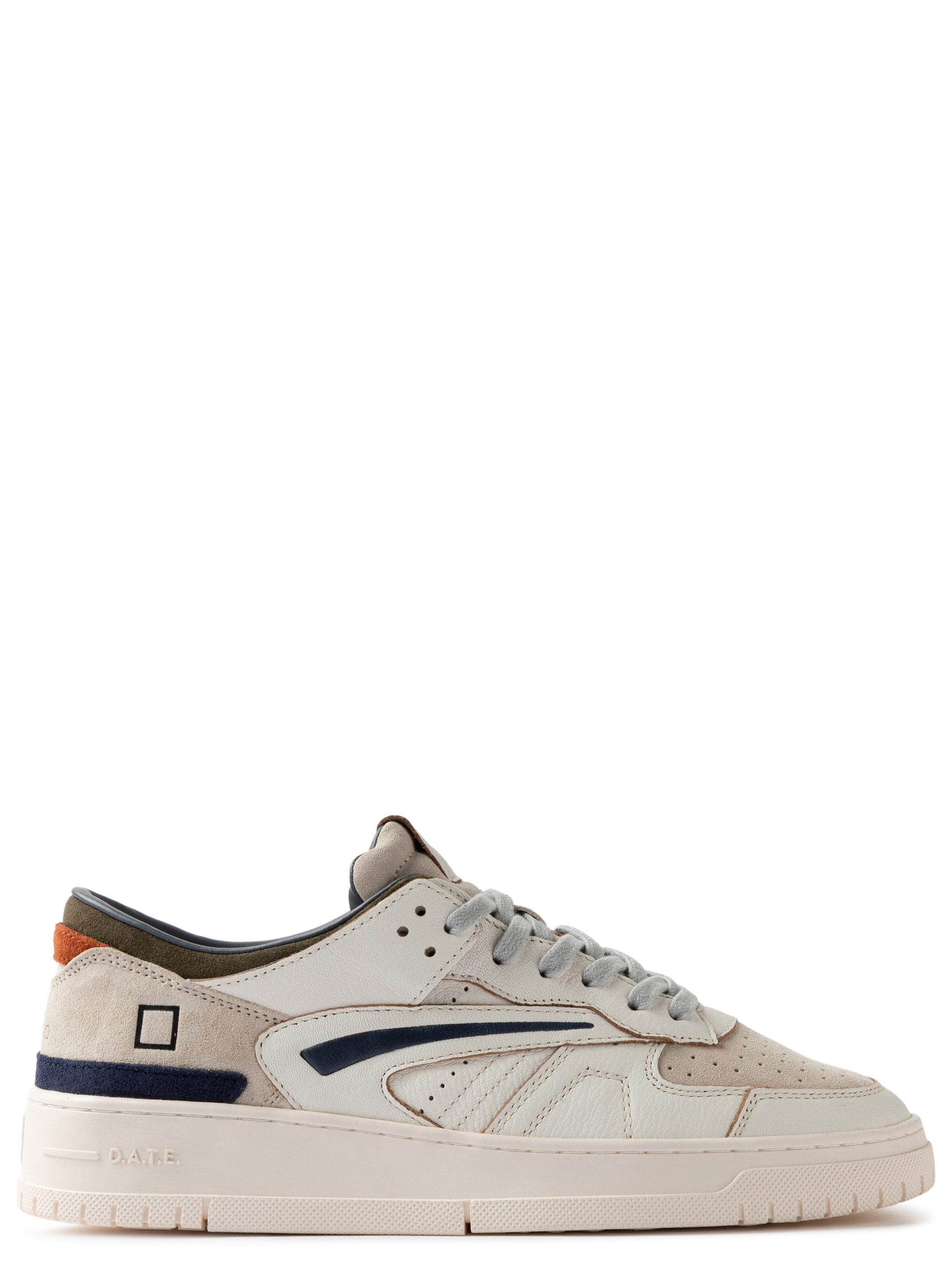 Sneaker D.A.T.E. Torneo Colored in pelle bianca e verde