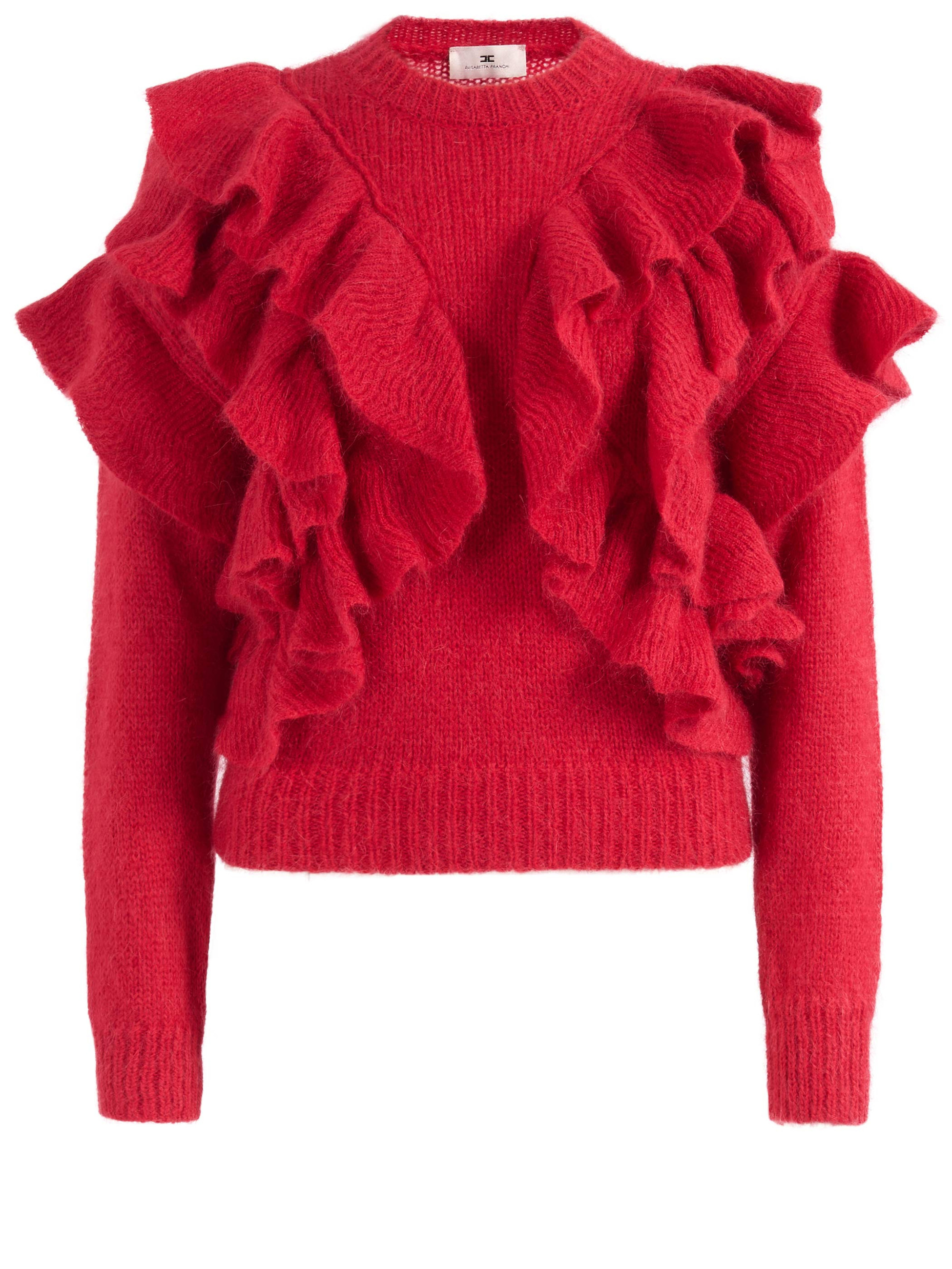 Pullover Elisabetta Franchi in mohair rosso 